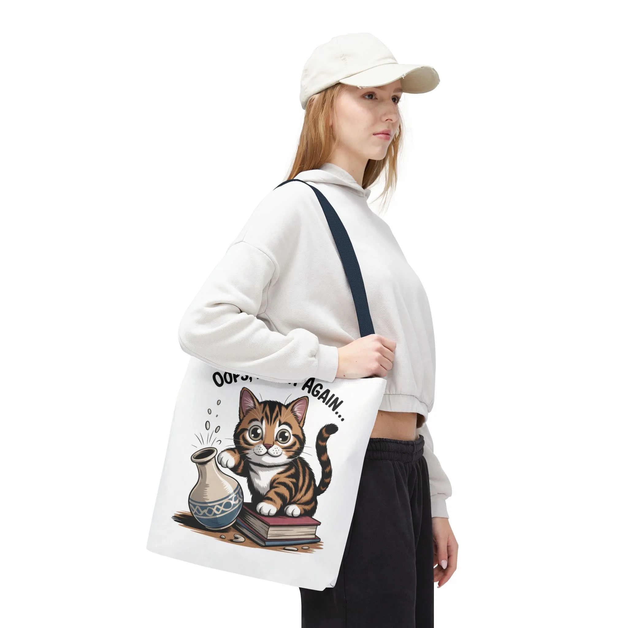 Cat-Themed Tote Bag, "Oops, I Did It Again", Perfect Gift for Cat Lovers, Pet Owners, Birthday, or Everyday Use, Large Tote Bag, beach bag - Image 45