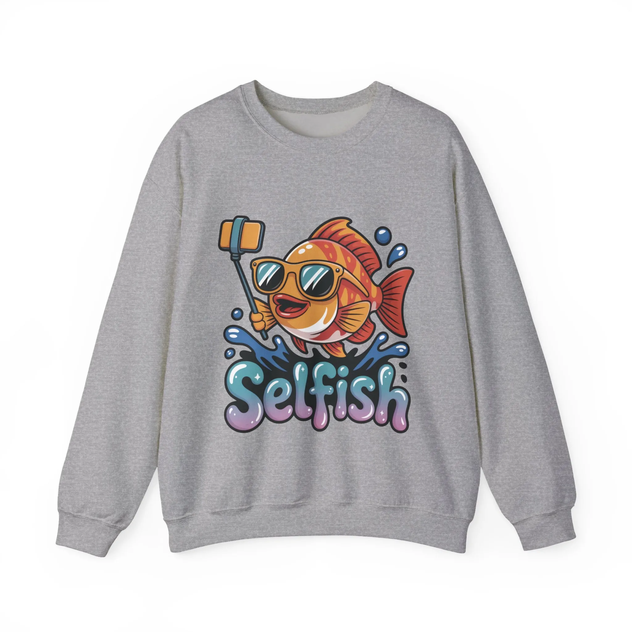 Selfish Womens Sweatshirt, Funny Selfie Pullover, Cute Ocean Pun Sweater, Playful Sea Life Gift, Fun Gift for Fish Lovers, Fishing Apparel - Image 10