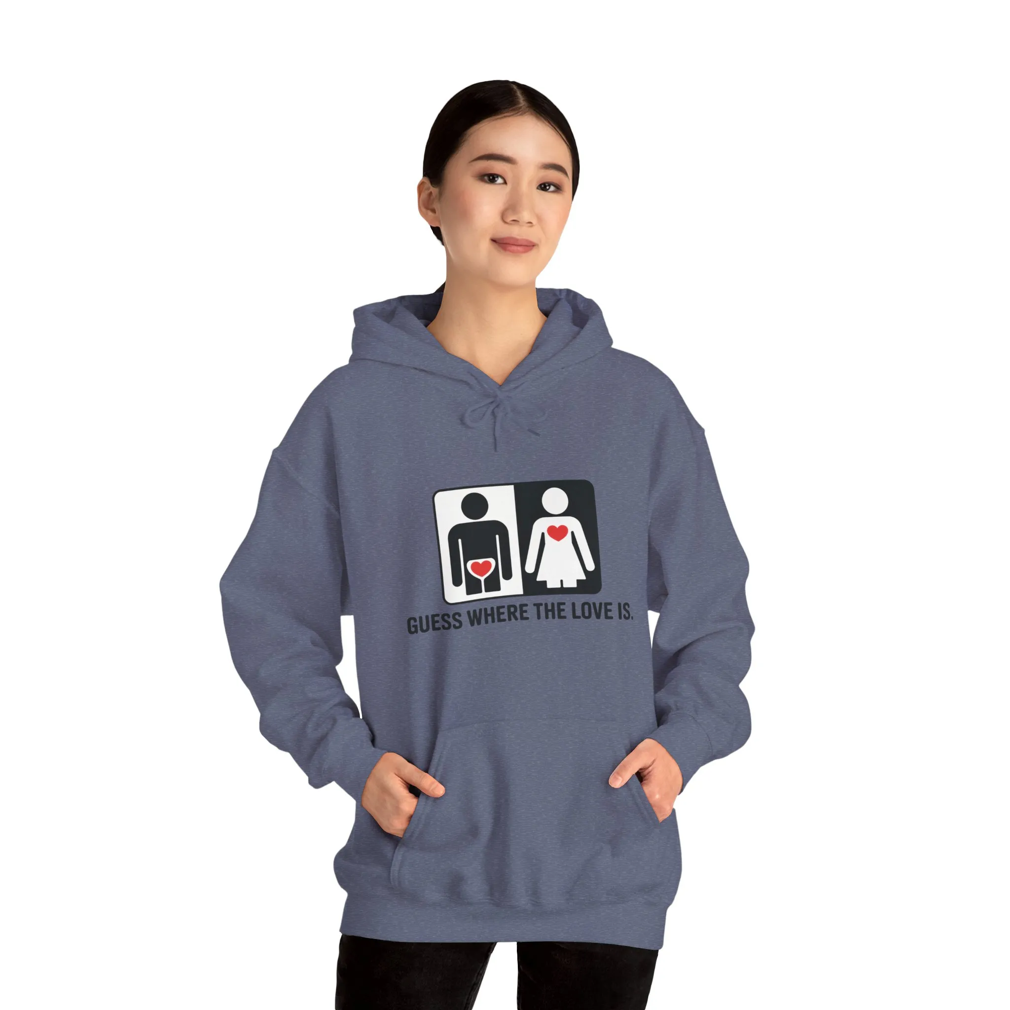 Guess Where the Love Is Hoodie, Cute Couples Hoodie, Valentines Day Gift, Matching Outfits, Witty Relationship Hoodie, Love Joke Graphic - Image 27