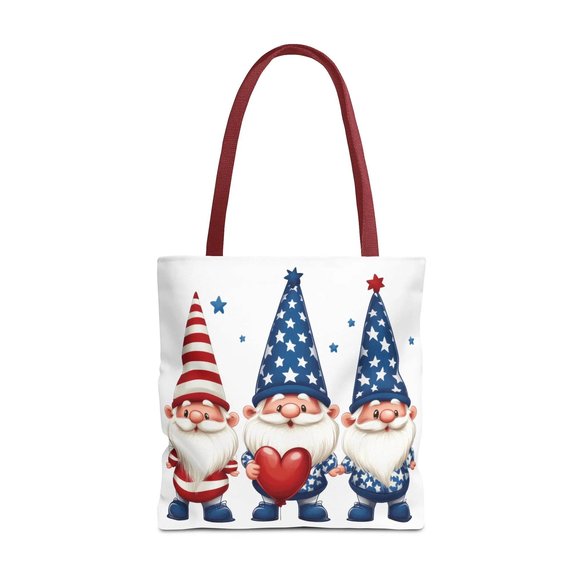 Patriotic Gnome Tote Bag, Stars and Stripes Reusable Grocery Bag, Cute Gnome Summer Bag, Holiday Gift Tote, Eco-Friendly Shopping Bag - Image 2