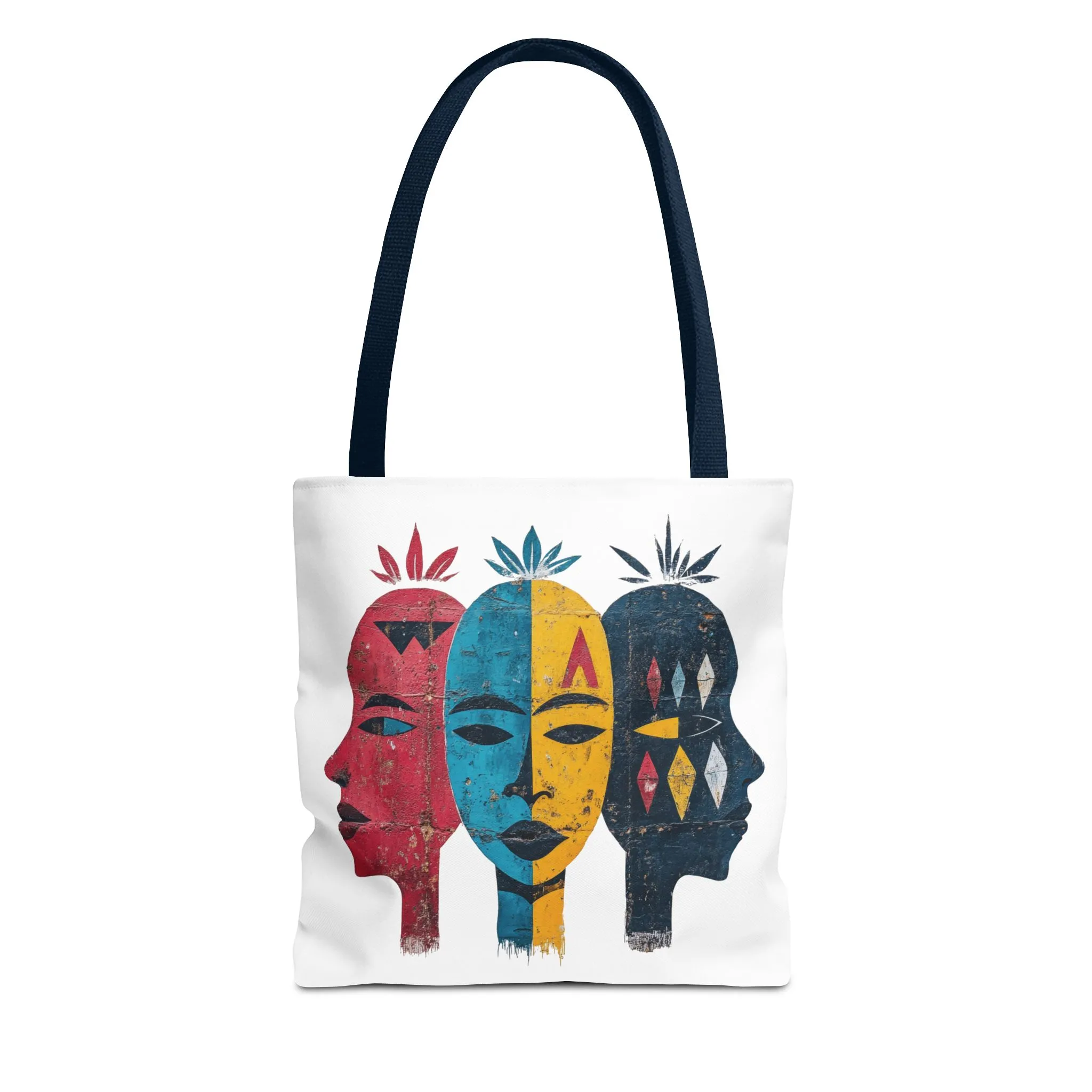 Artistic Tote Bag with Abstract Faces - Bohemian Style, Eco-Friendly Shopping Bag, Gift for Art Lovers, Unique Beach Bag, Festival Accessory - Image 6