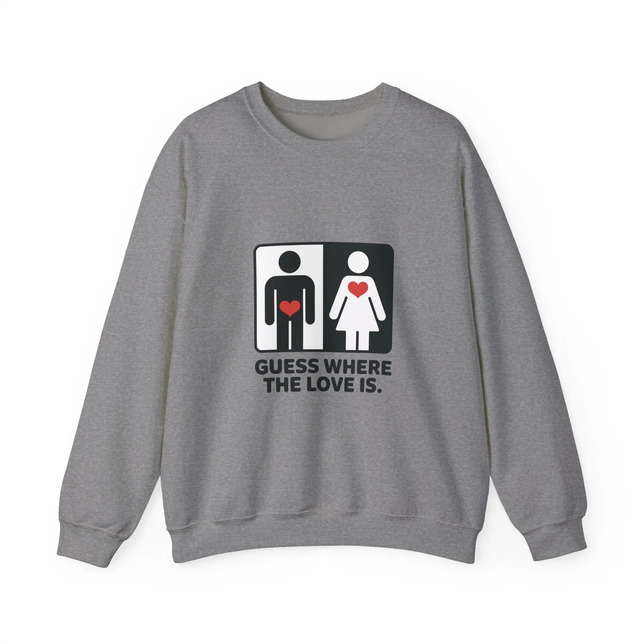 GuesWhere the Love Is Womens Sweatshirt, Couples Gift, Valentines Day Apparel, Matching Sweatshirt, Relationship Sweatshirt, Love Joke Graphic - Image 10