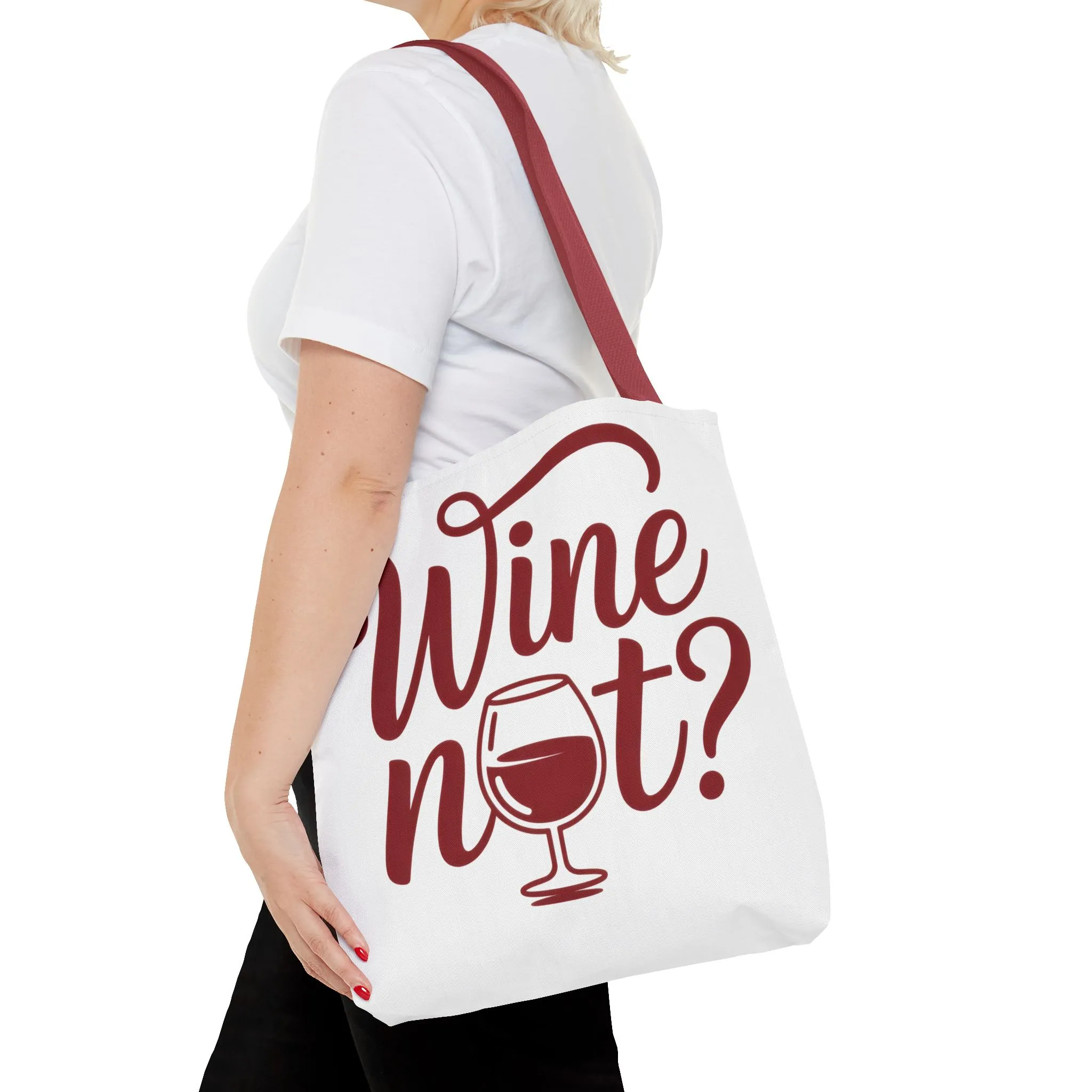 Wine Not? Tote Bag - Fun Wine Lover's Accessory for Parties, Gift for Wine Enthusiasts, Perfect for Grocery or Beach Outings, AOP Design - Image 9