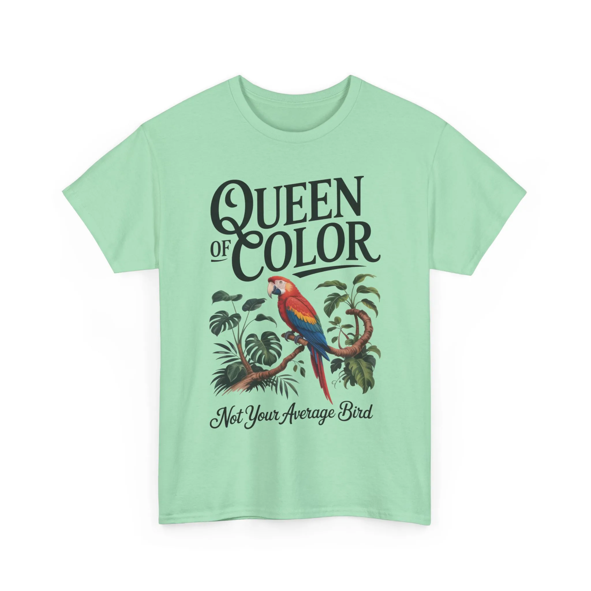 Colorful Queen Womens Tee, Fun Graphic T-Shirt, Casual Wear, Gift for Bird Lovers, Trendy Summer Apparel - Image 10