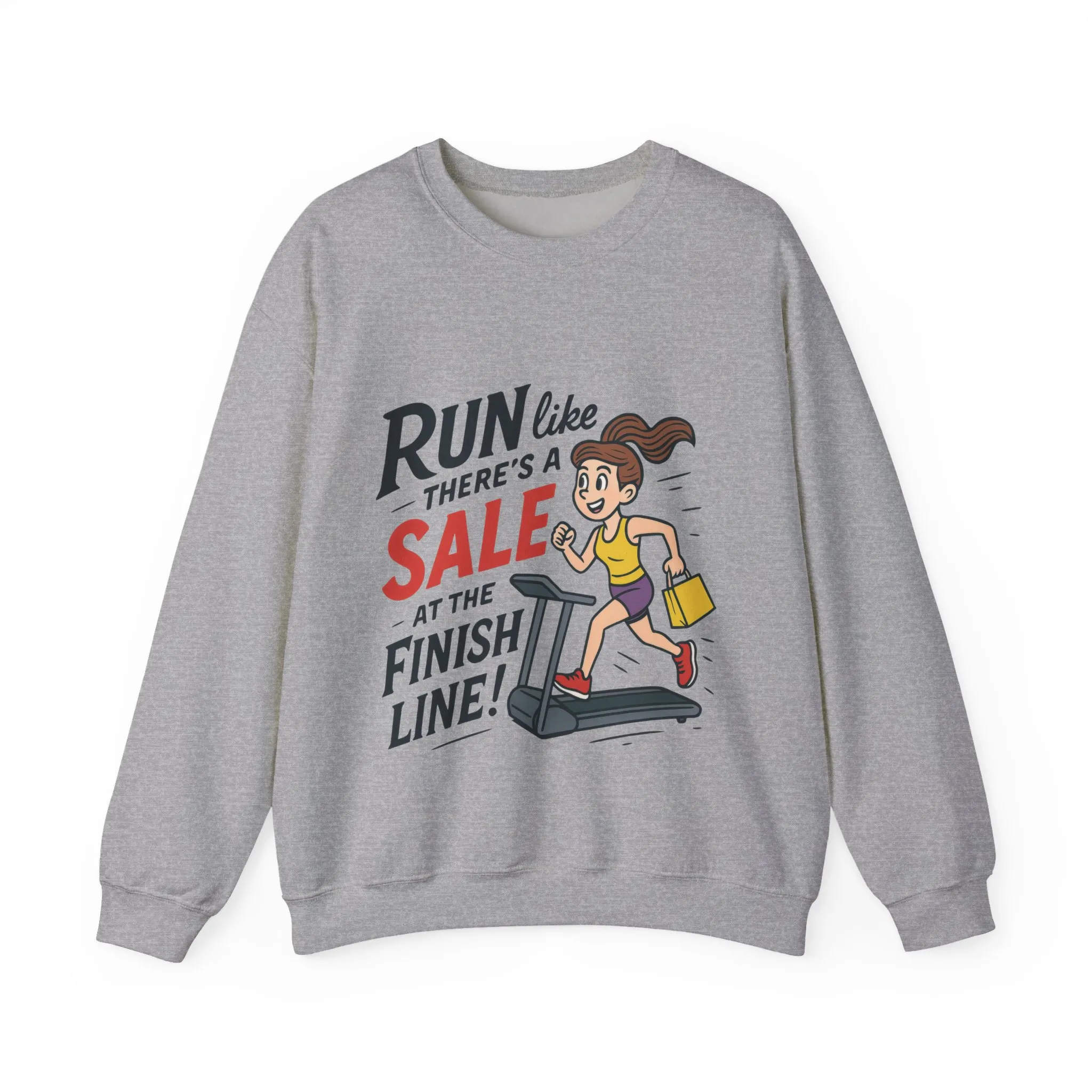 Run Like Theres a SALE at the Finish Line! Womens Sweatshirt, Funny Shopping Pullover, Treadmill Runner Gift for Her, Sale Humor Tee - Image 7