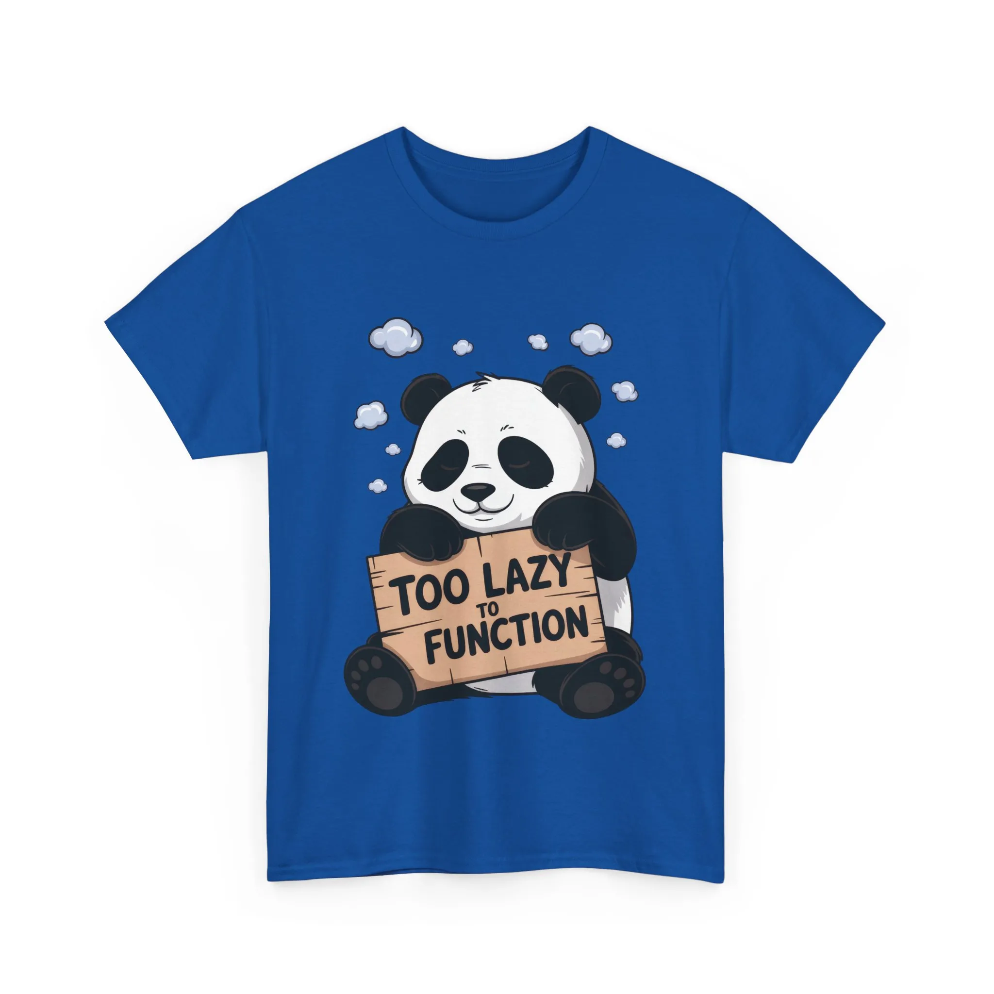 Too Lazy to Function Panda Tee, Unisex Cotton T-Shirt, Funny Shirt, Casual Wear, Gift for Sloth Lovers, Relaxed Vibe - Image 2