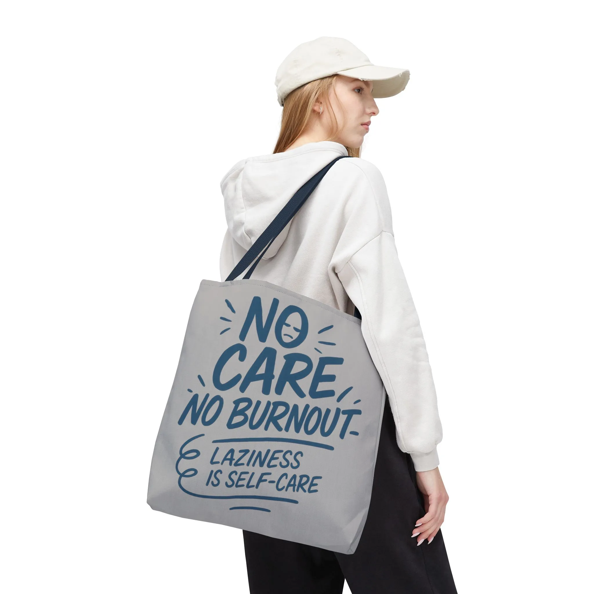 Laziness is Self-Care Funny Quote Bag, Oversized Reusable Canvas Shopping Tote, Sarcastic Self-Care Gift, Weekend Getaway, Everyday Use - Image 20