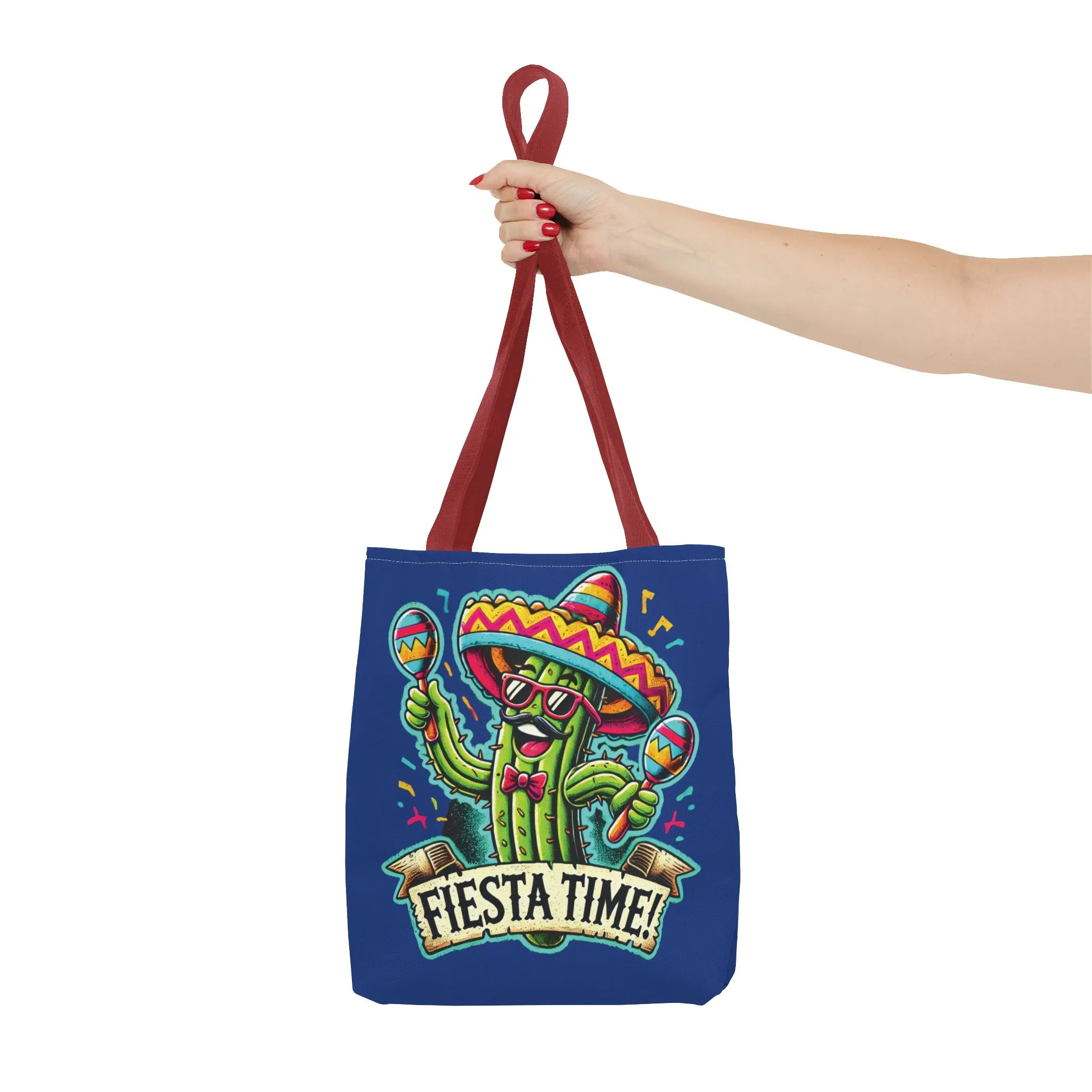 Fiesta Time Cactus Tote Bag, Funny Mexican Party Gift, Sombrero Maracas Print, Cinco de Mayo Bag, Summer Festival Tote, Beach Bag, Shopping - Image 9