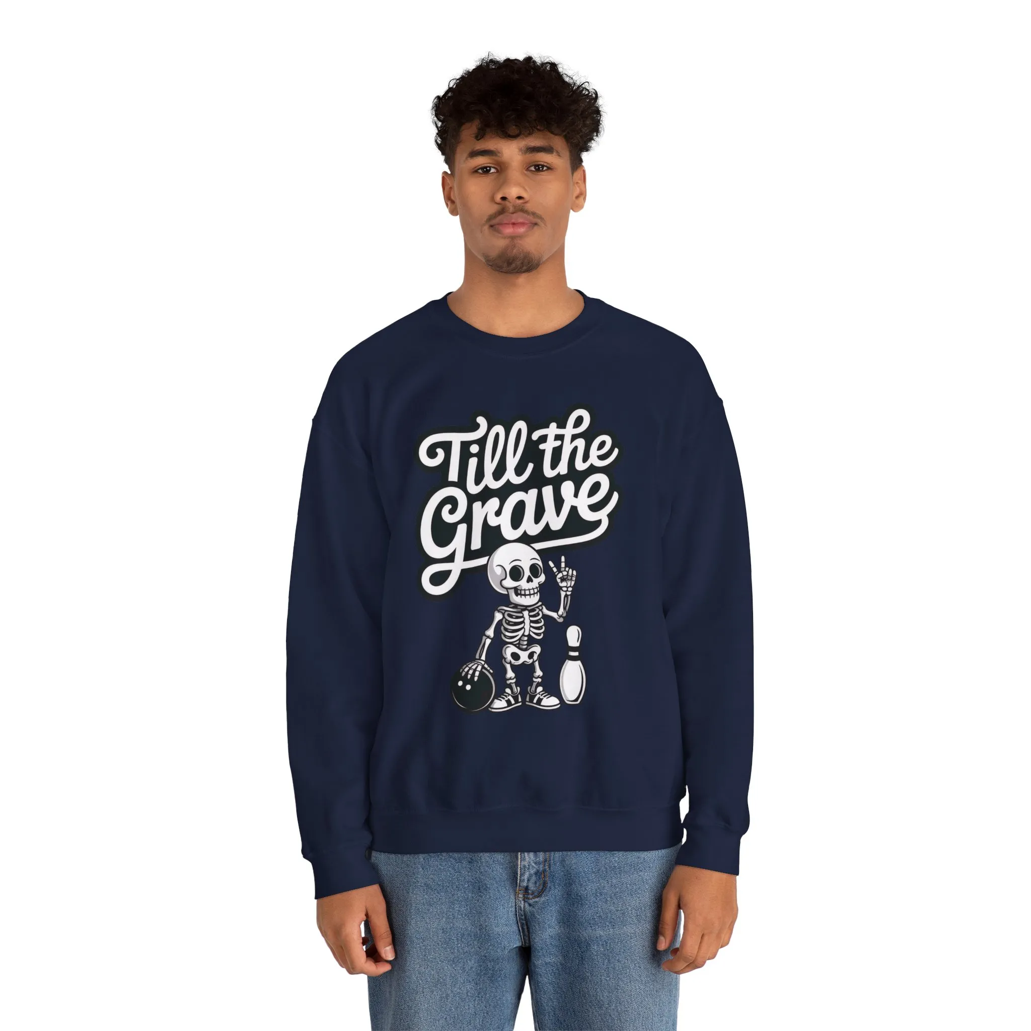 Funny Skeleton Bowling Mens Pullover, Halloween Apparel, Funny Skeleton Bowling Shirt, Casual Mens Crewneck, Cool Bowler Skull Crewneck - Image 23