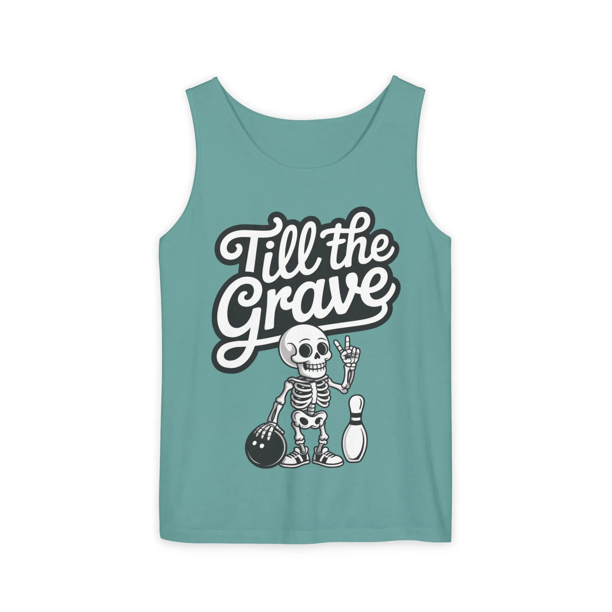 Funny Skeleton Bowling Tank Top, Halloween Apparel, Casual Summer Style, Cool Bowler Skull Workout Top, Strike Till the End - Image 7
