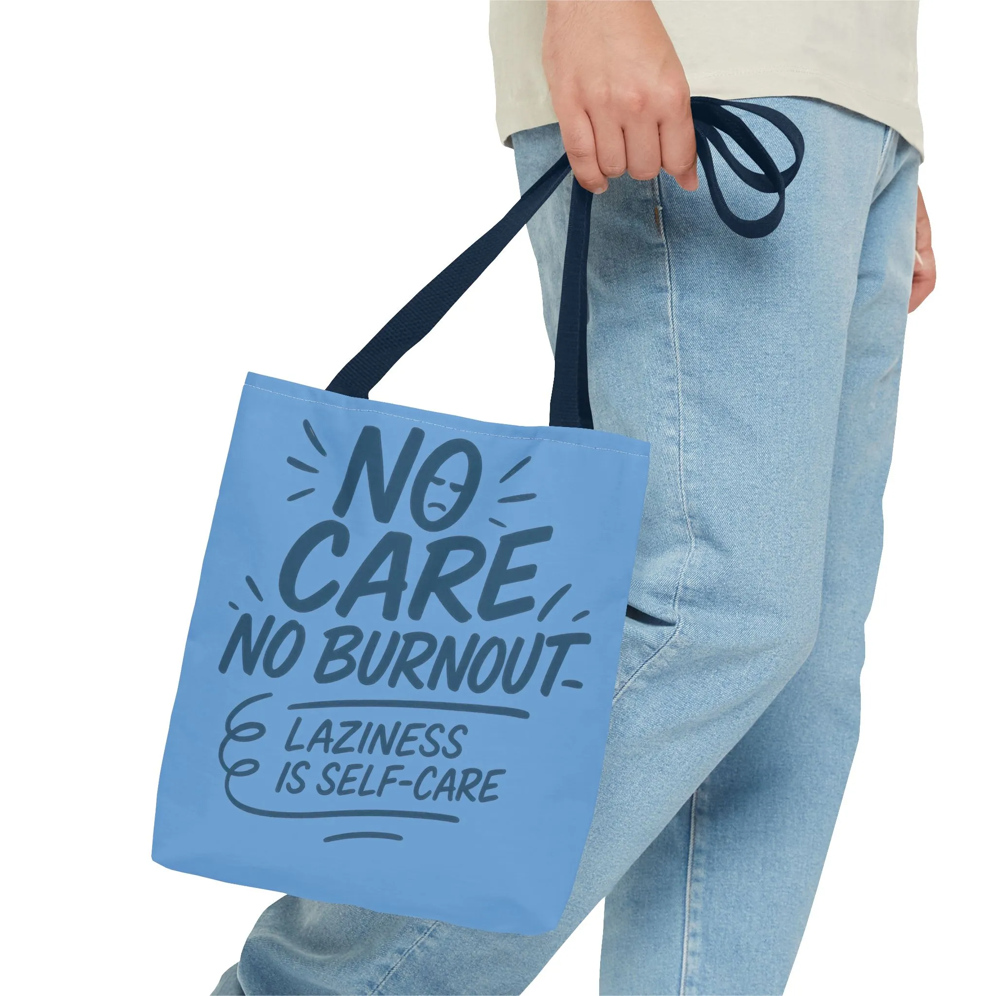 Laziness is Self-Care Funny Quote Bag, Oversized Reusable Canvas Shopping Tote, Sarcastic Self-Care Gift, Weekend Getaway, Everyday Use - Image 8