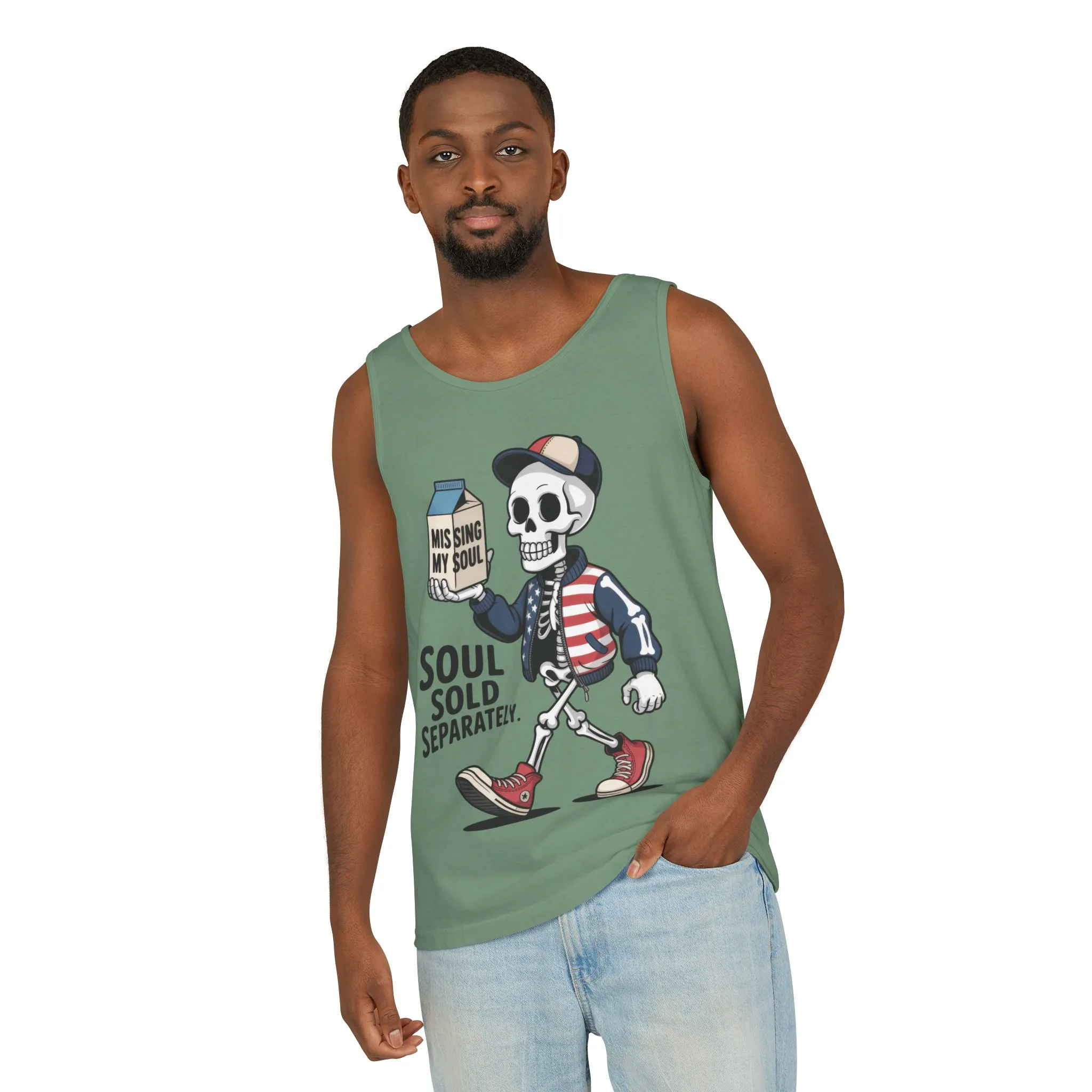 Funny Skeleton Tank Top, Soul Sold Separately Muscle Tee, Missing My Soul Graphic Shirt, Gothic Streetwear Workout Top - Image 12