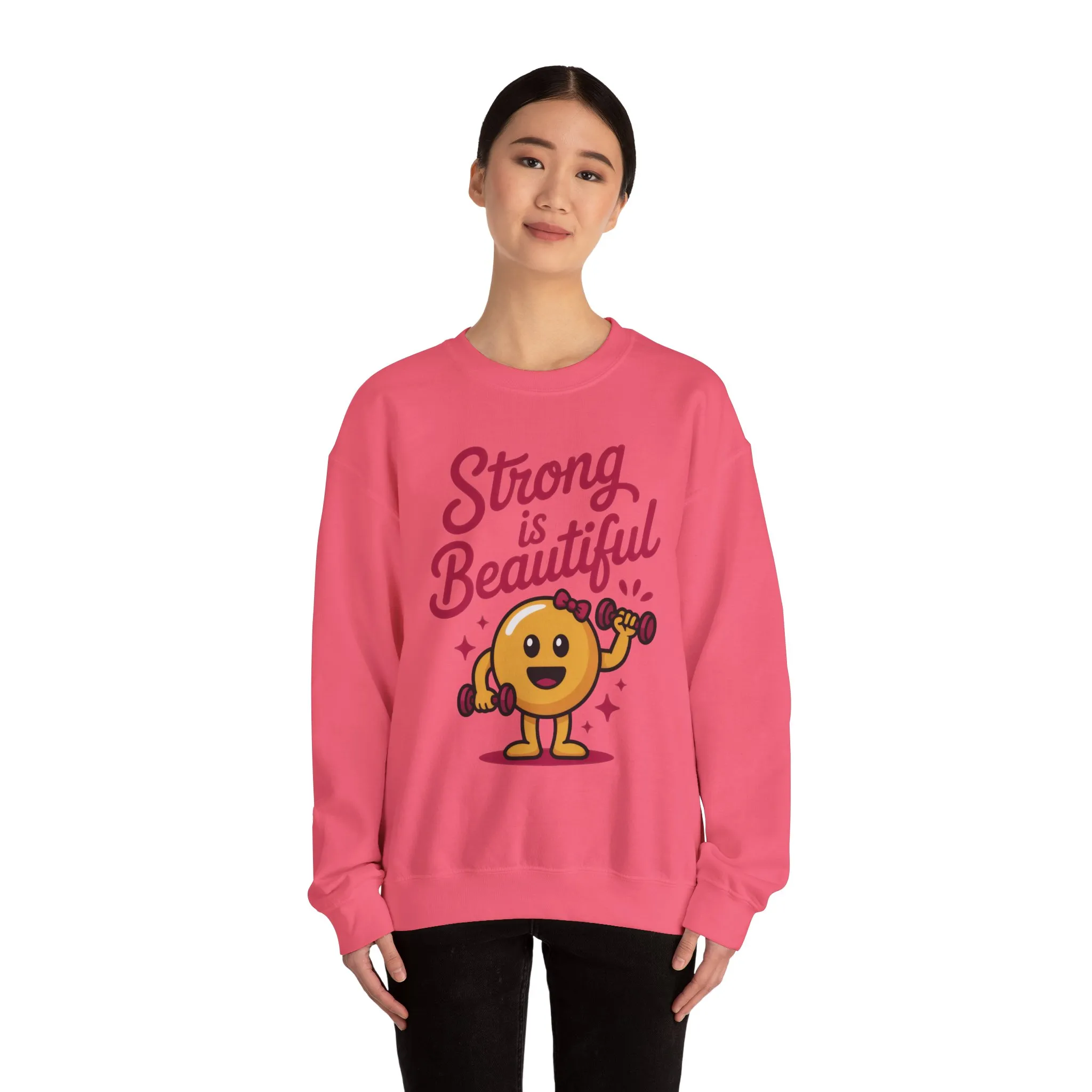 Strong is Beautiful Womens Crewneck Sweatshirt, Cute Fitness Graphic Pullover, Gym and Workout Motivation Sweater, Gift for Fitness Lovers - Image 35