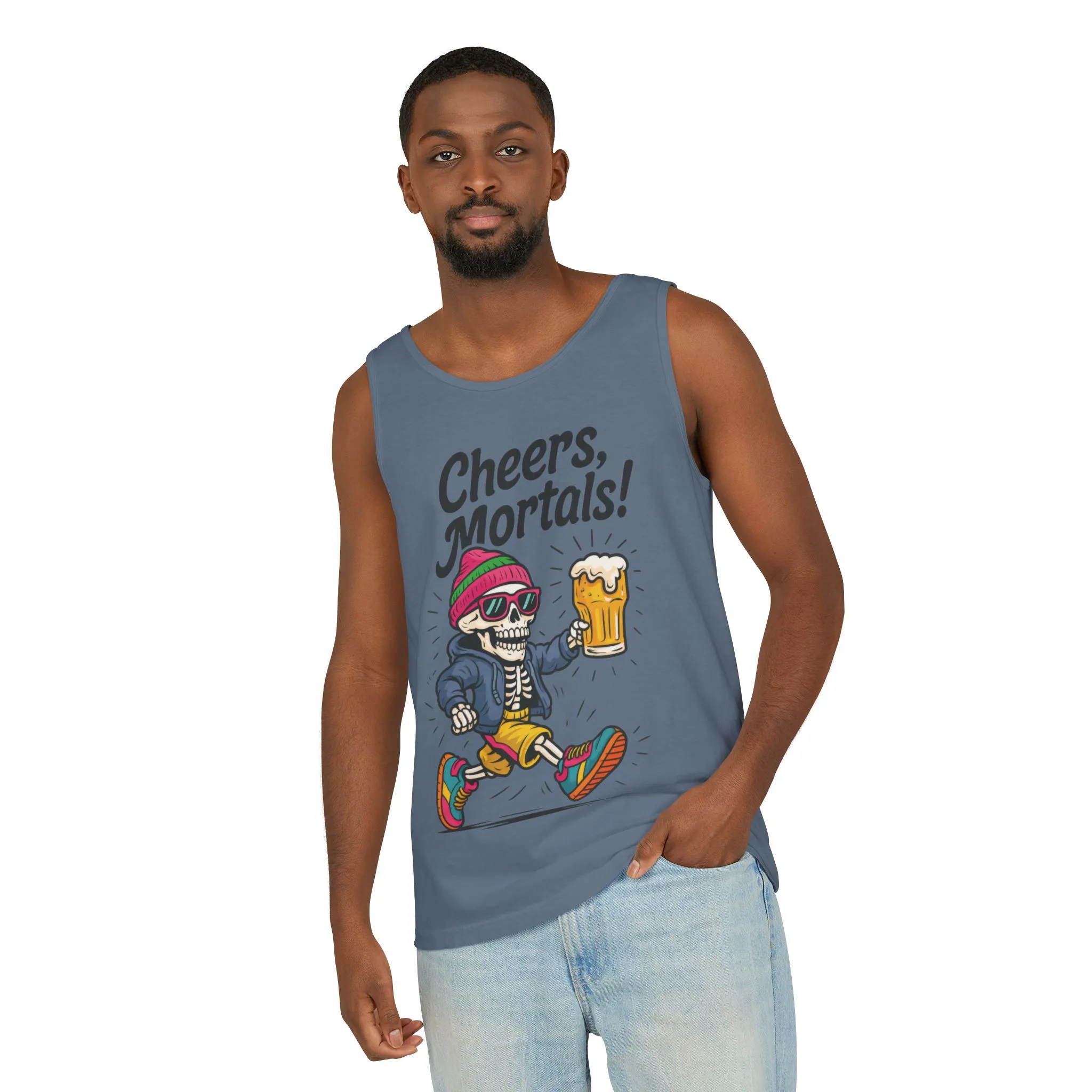 Cheers Mortals! Mens Tank Top, Funny Skeleton Beer Graphic Tee, Drinking Humor Shirt, Party Gift for Him, Halloween Tank, Beer Lovers Gift - Image 20