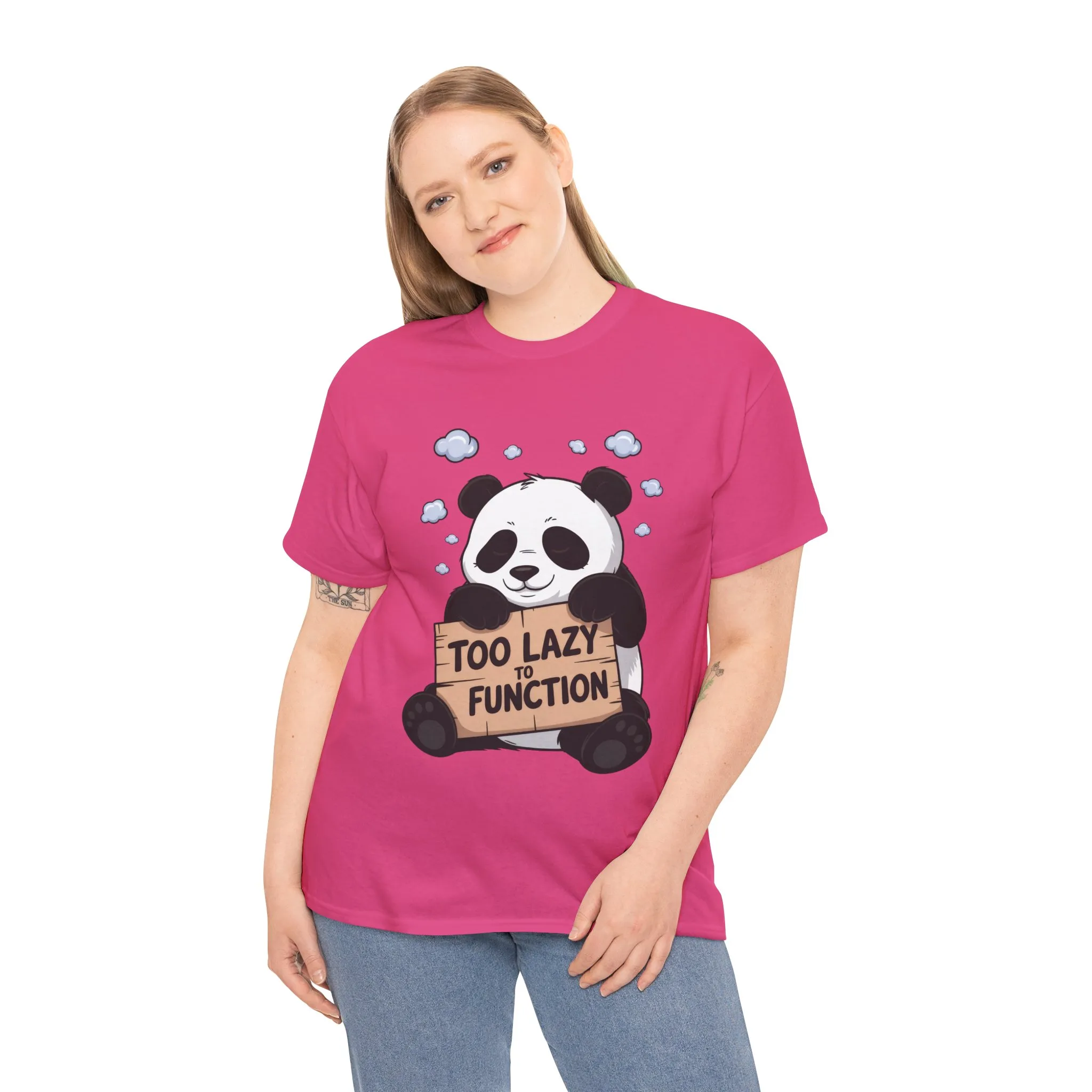 Too Lazy to Function Panda Tee, Unisex Cotton T-Shirt, Funny Shirt, Casual Wear, Gift for Sloth Lovers, Relaxed Vibe - Image 27