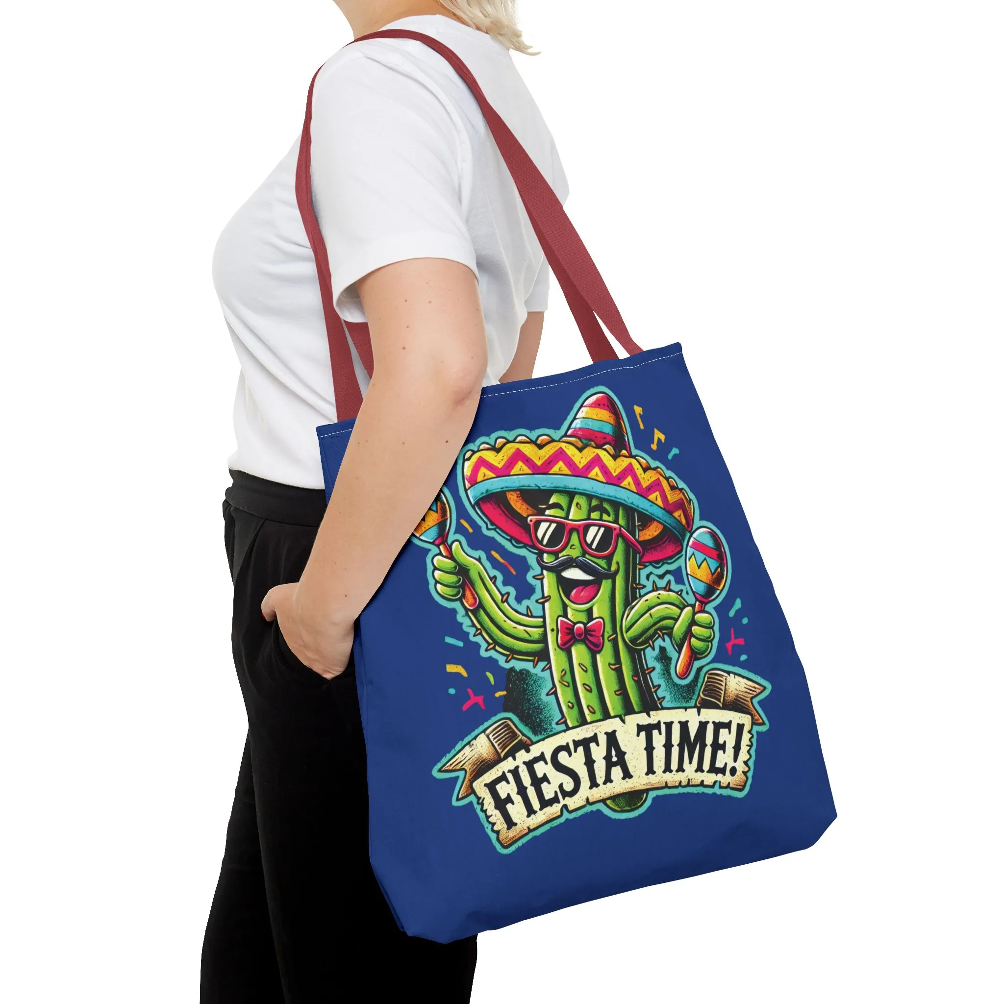 Fiesta Time Cactus Tote Bag, Funny Mexican Party Gift, Sombrero Maracas Print, Cinco de Mayo Bag, Summer Festival Tote, Beach Bag, Shopping - Image 19