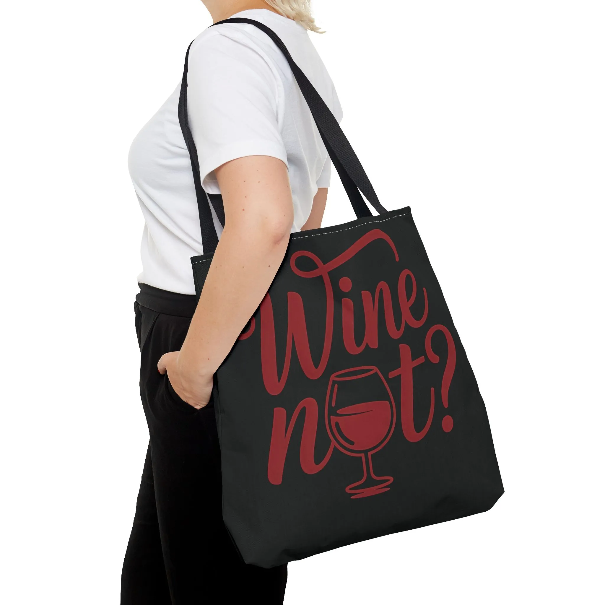 Wine Not? Tote Bag - Fun Wine Lover's Accessory for Parties, Gift for Wine Enthusiasts, Perfect for Grocery or Beach Outings, AOP Design - Image 9