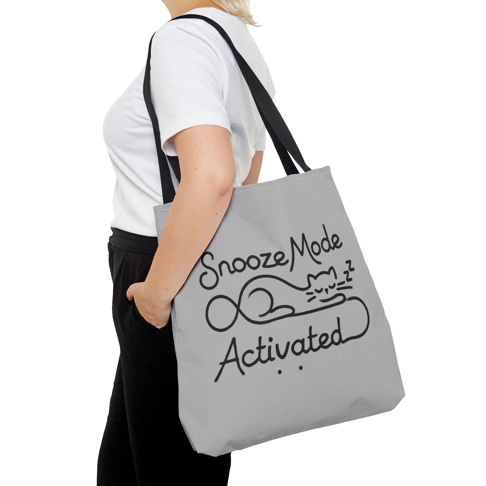 Sleepy Cat Tote Bag - Snooze Mode Activated, Cute Cat Lover Gift, Lounge Essential, Beach, Grocery, Everyday Use, Beach Weekender Bag - Image 5