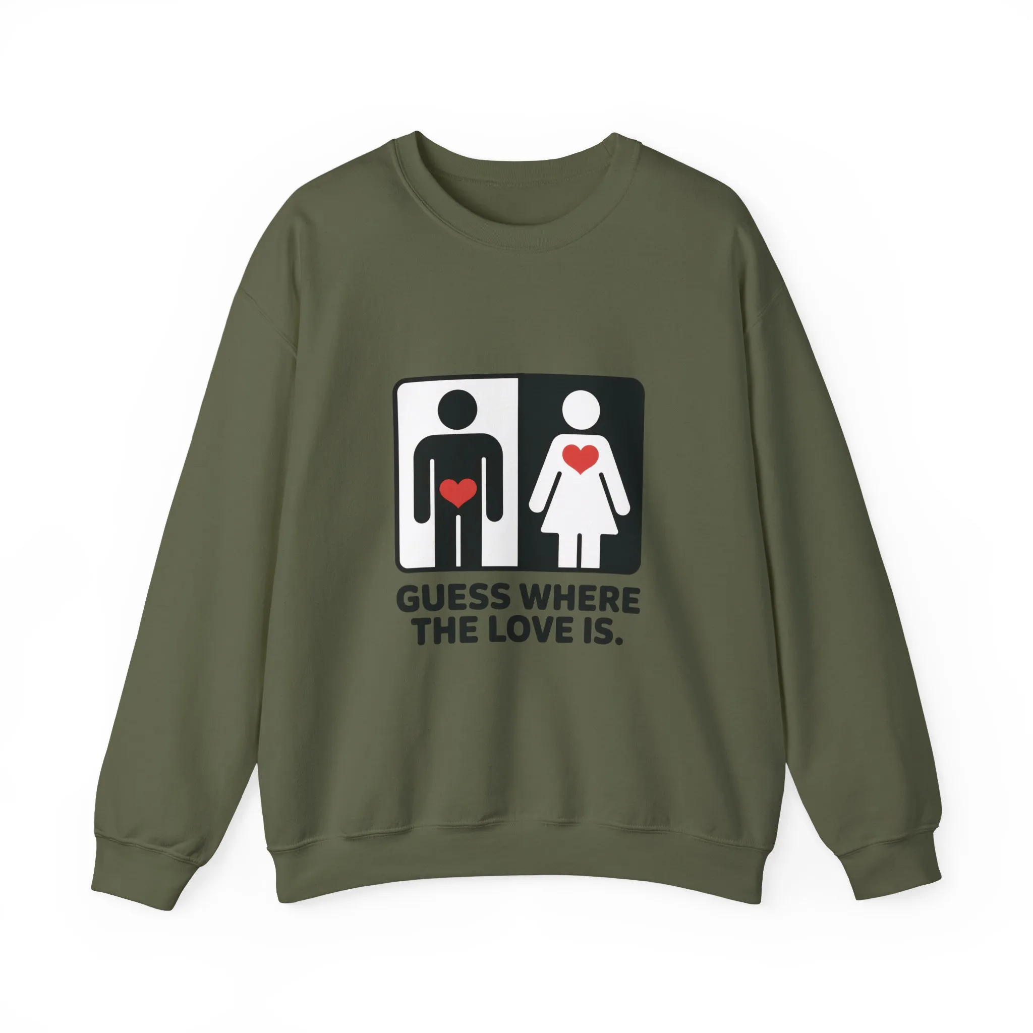 Guess Where the Love Is Mens Crewneck Sweatshirt, Cute Couples Gift, Love Themed Apparel, Valentine's Day Apparel, Relationship Sweatshirt - Image 7
