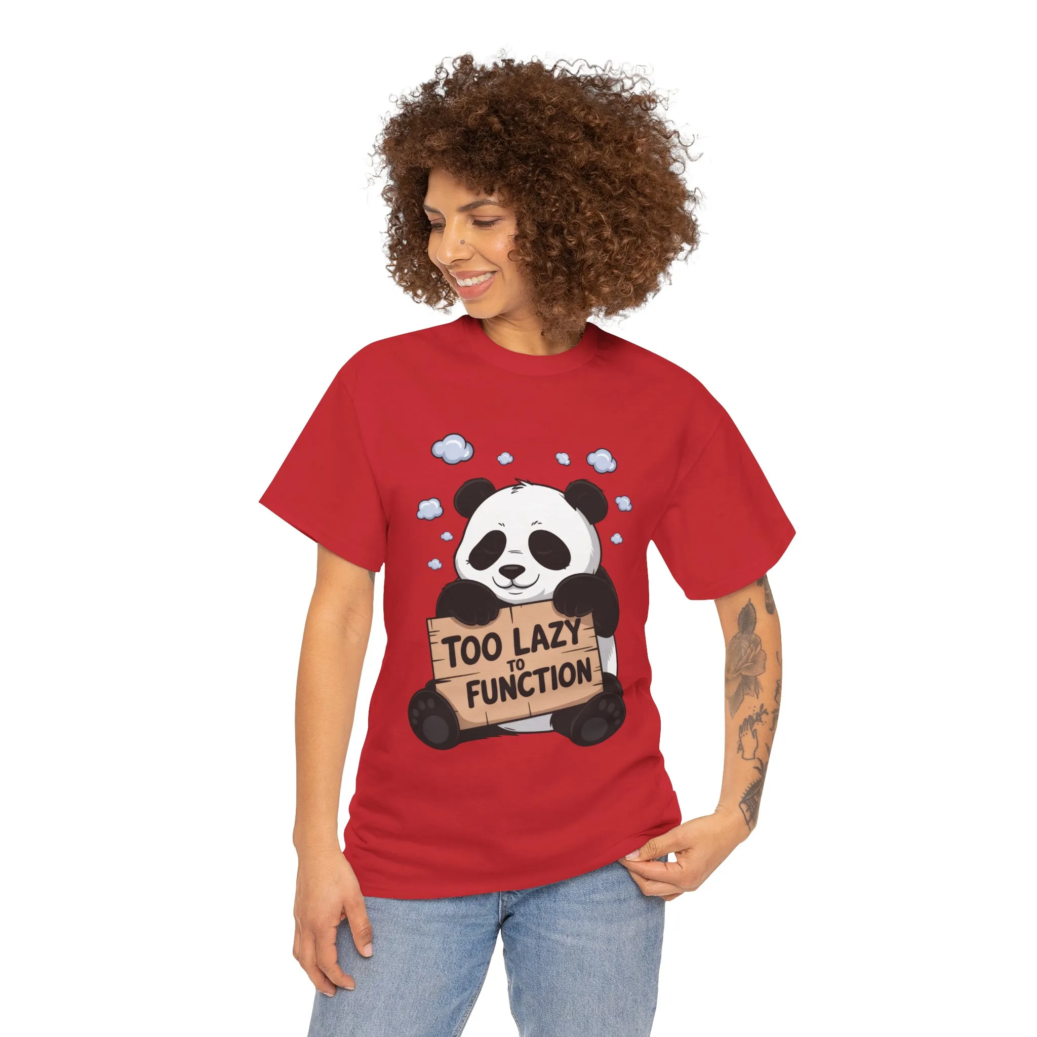 Too Lazy to Function Panda Tee, Unisex Cotton T-Shirt, Funny Shirt, Casual Wear, Gift for Sloth Lovers, Relaxed Vibe - Image 35