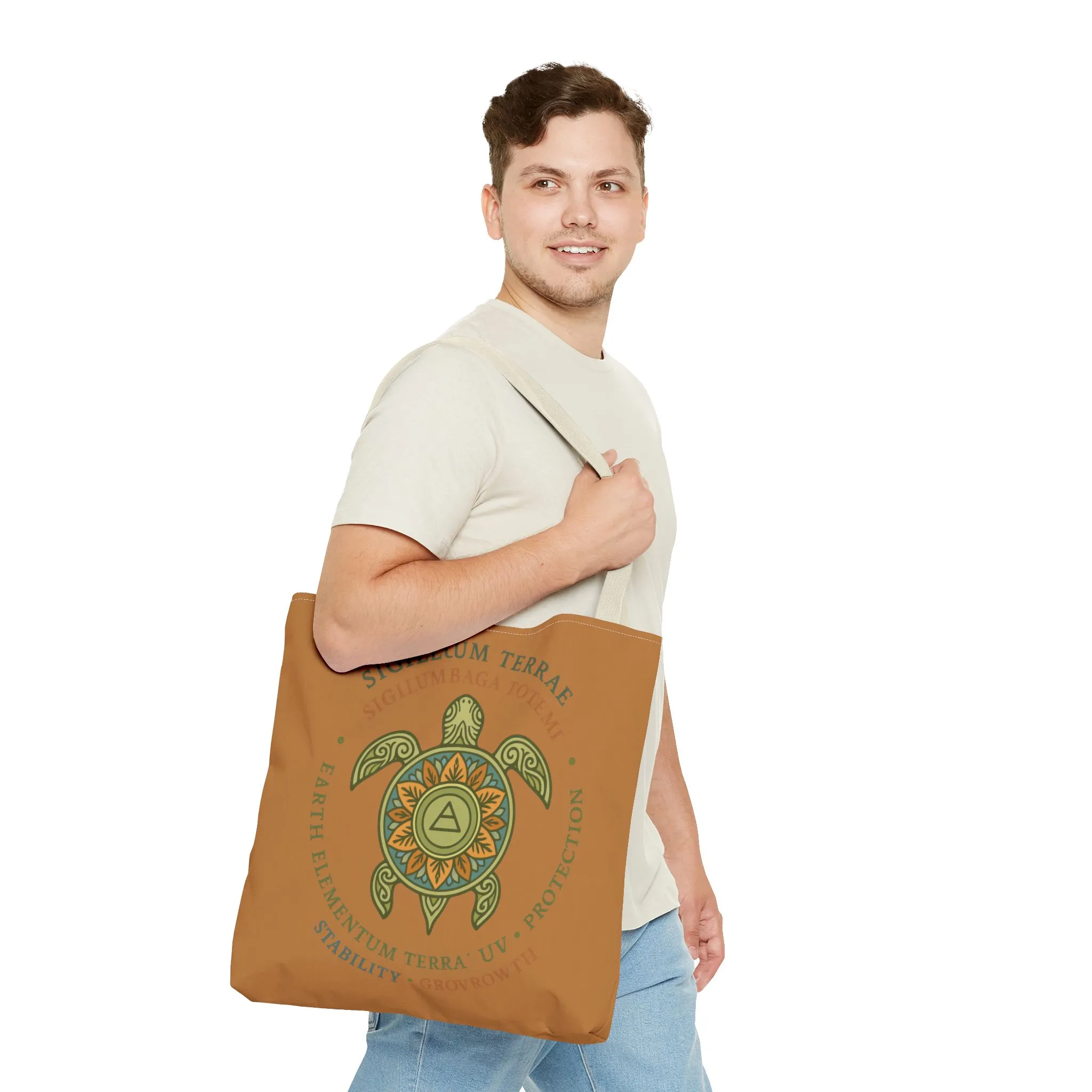 Spiritual Symbol Tote Bag, Eco-Friendly Shopping Bag, Meditation Pouch, Gift for Yogis, Bohemian Style, Sigillum Terrae Design - Image 28