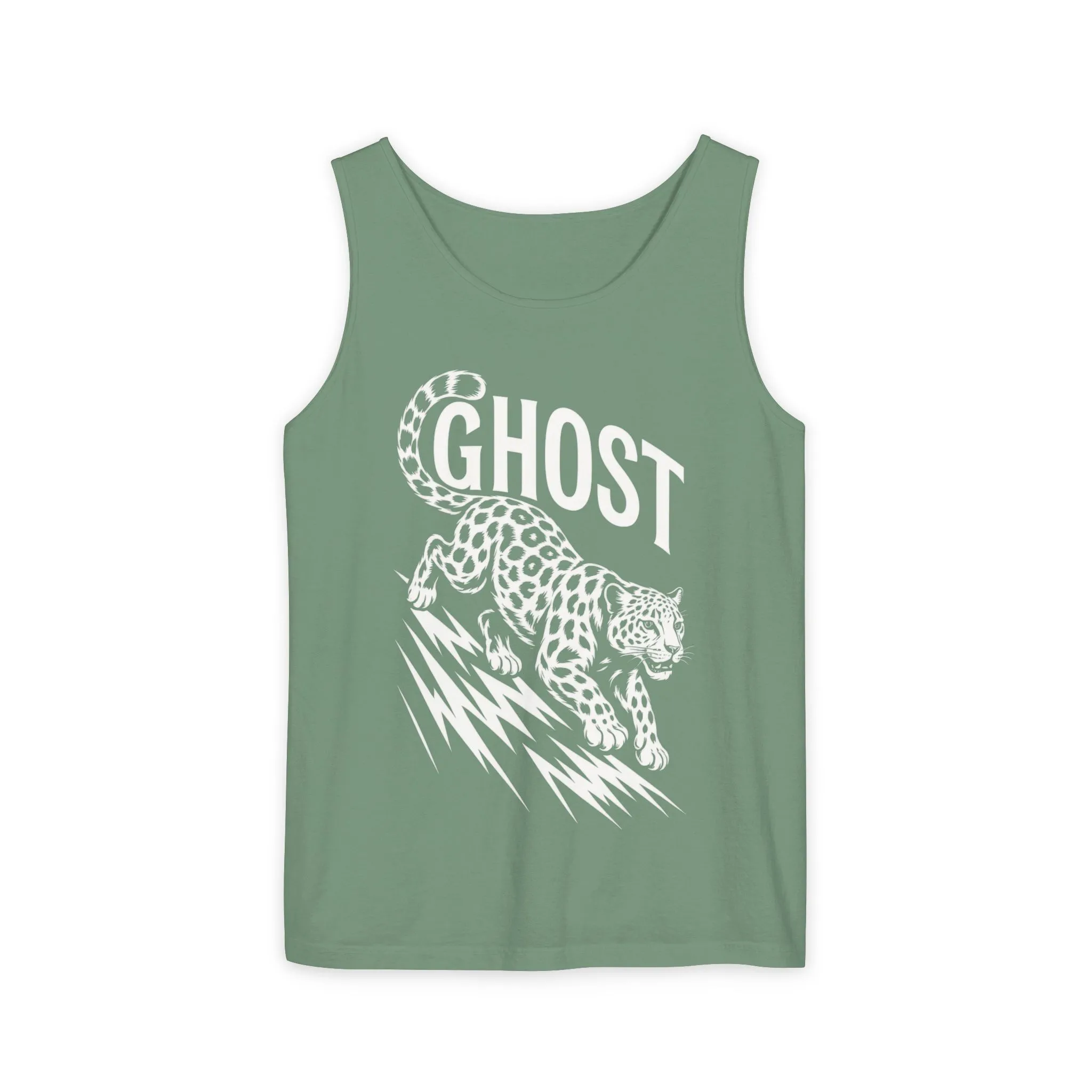 Ghost Leopard Mens Tank Top - Cool Graphic Shirt for Summer, Beach Days, Festivals, Gifts, Casual Wear - Image 5