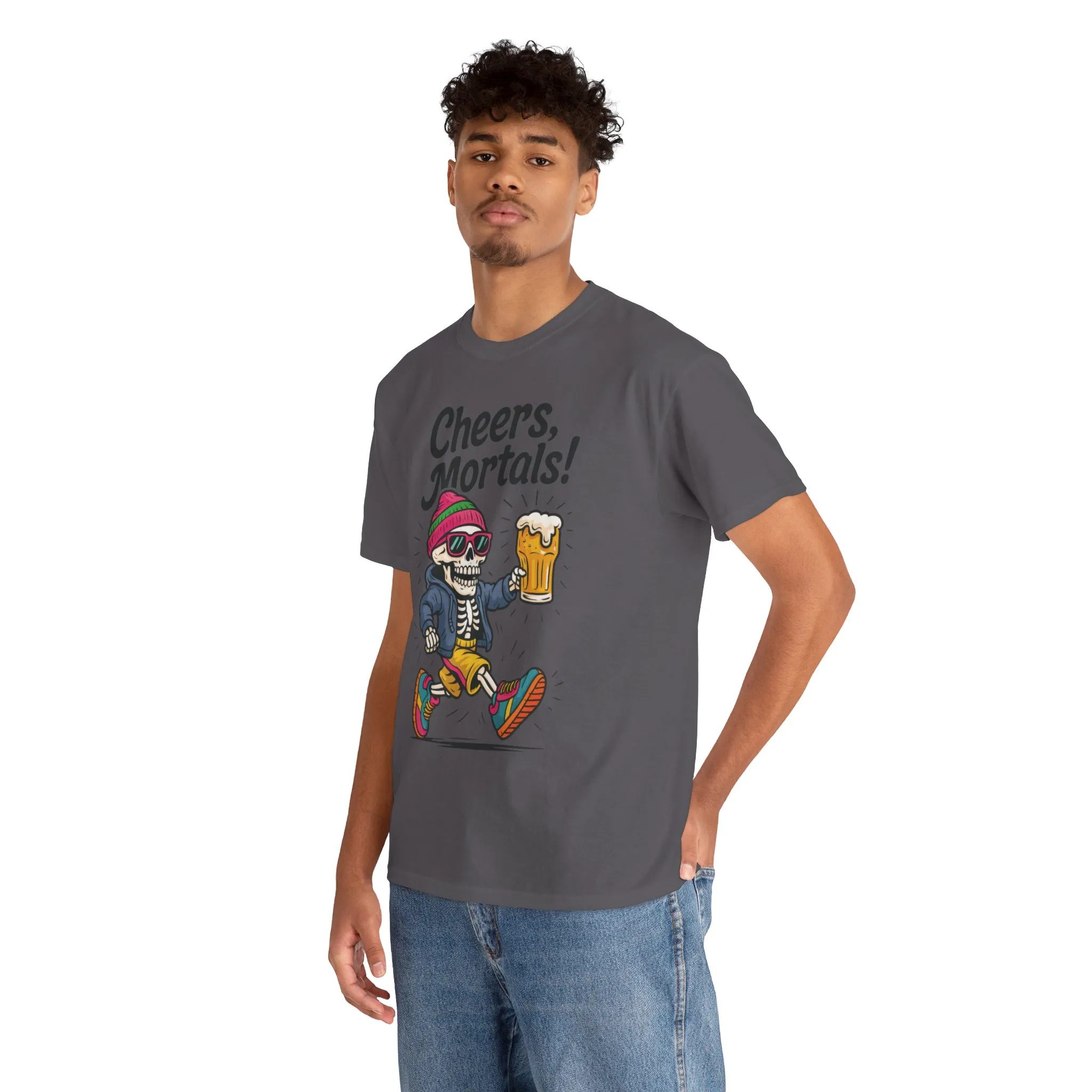 Cheers, Mortals! Mens Tee, Funny Skeleton Beer Graphic Tee, Cool Drinking Humor Shirt, Party Gift for Him, Halloween Tee, Beer Lovers Gift - Image 32