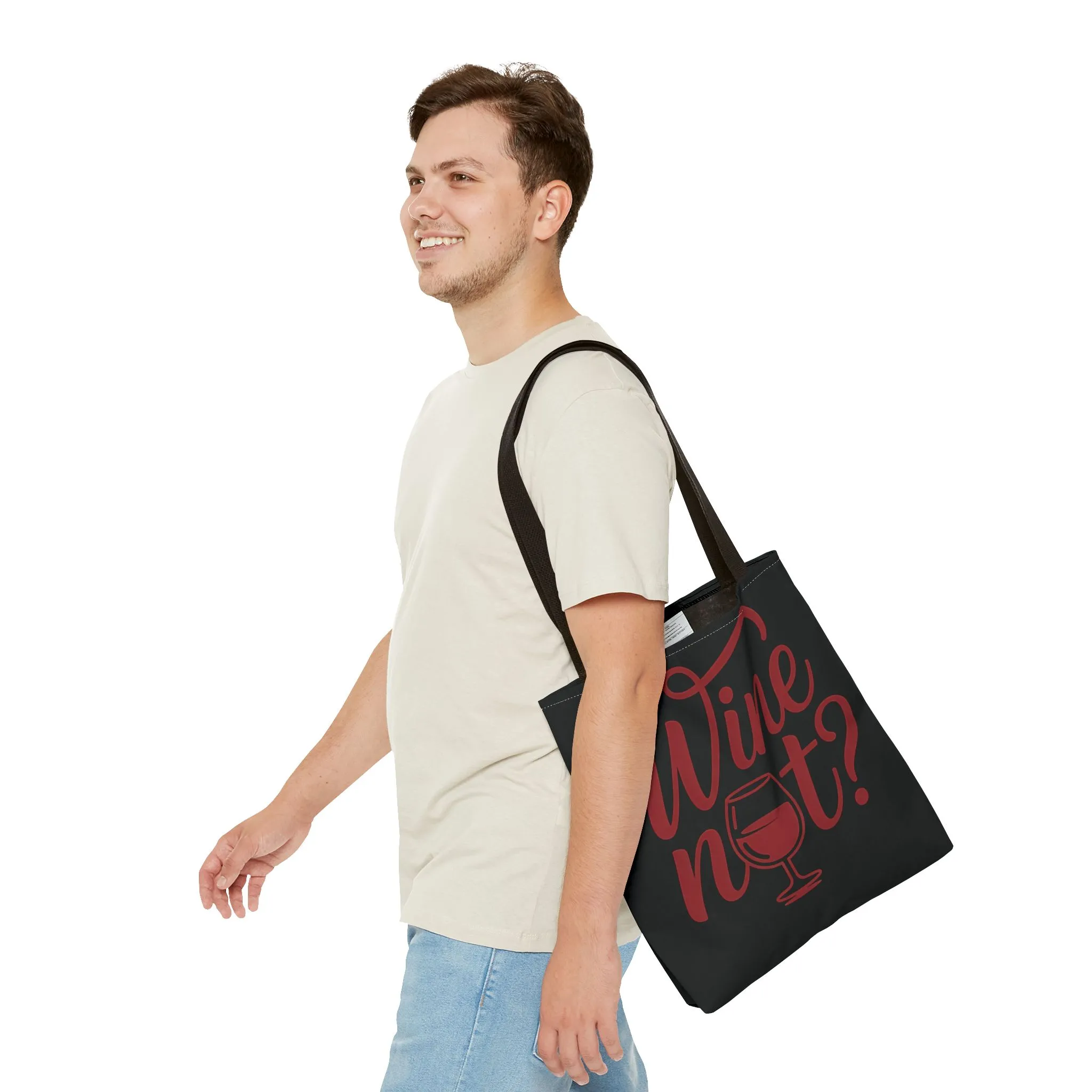 Wine Not? Tote Bag - Fun Wine Lover's Accessory for Parties, Gift for Wine Enthusiasts, Perfect for Grocery or Beach Outings, AOP Design - Image 3