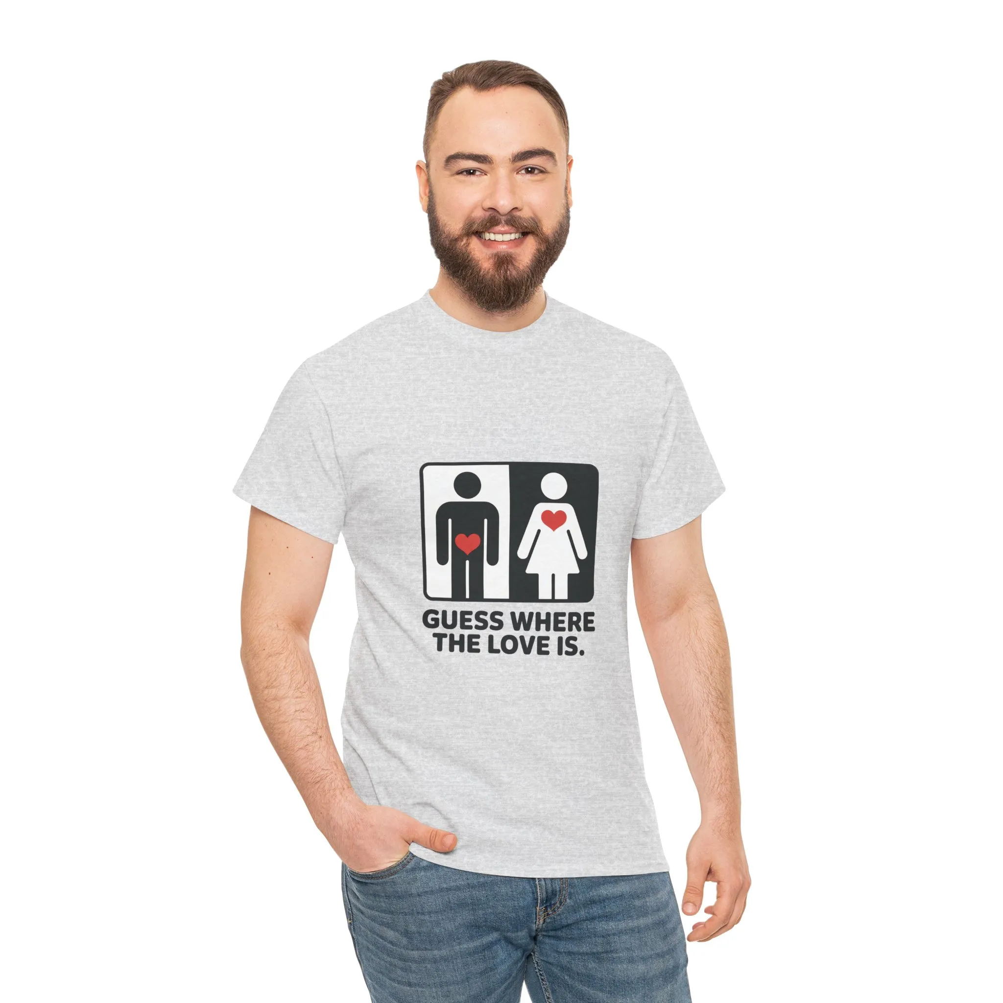 Guess Where The Love Is Mens Tee, Funny Couples Gift, Valentines Day Apparel, Relationship Humor Shirt, Graphic Tee for Him, Bold Love Joke Shirt - Image 29