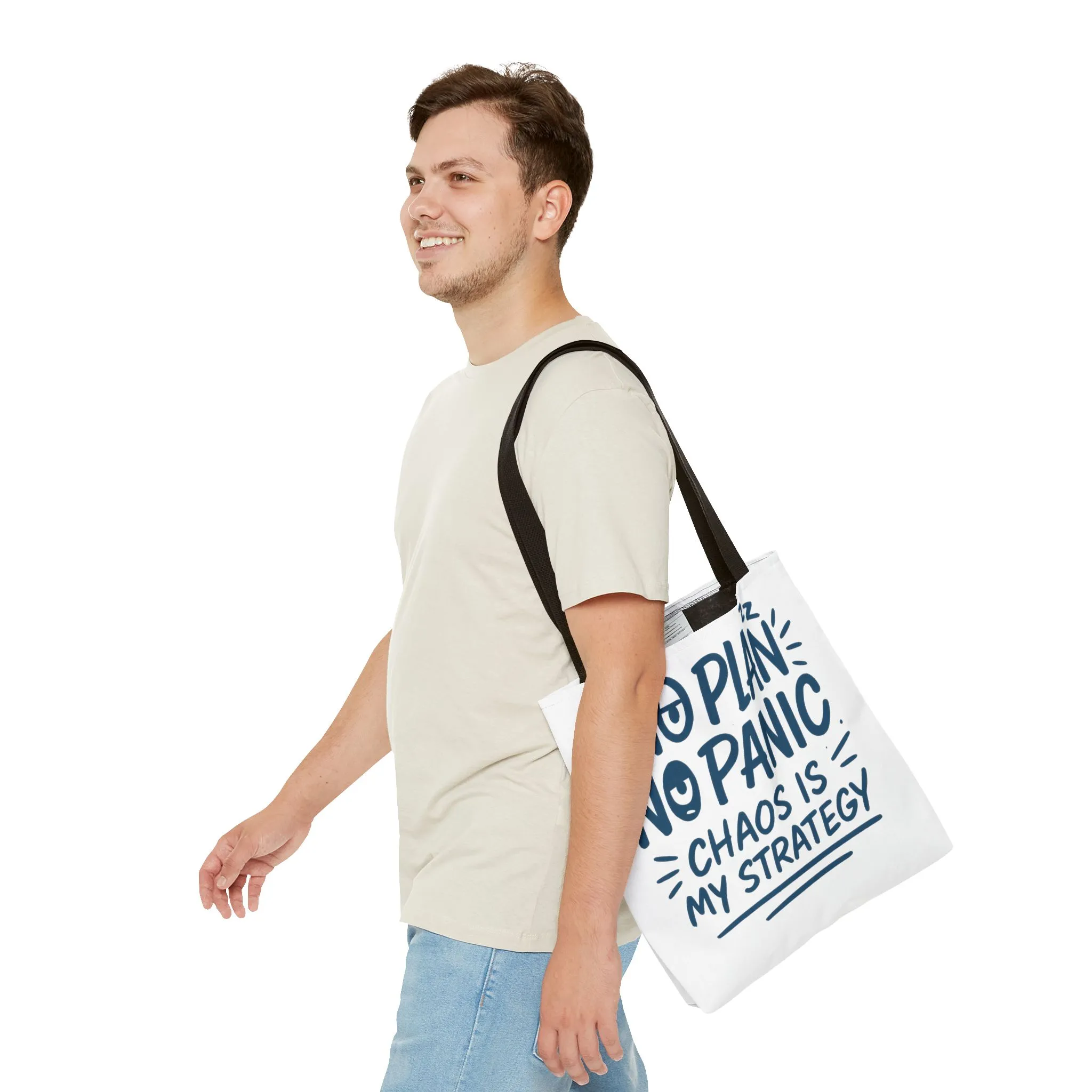 Funny Quote Tote Bag, Reusable Grocery Bag, Gift for Students, Beach Tote, Everyday Tote, Chaos Strategy Bag, Unique Shopping Bag - Image 13