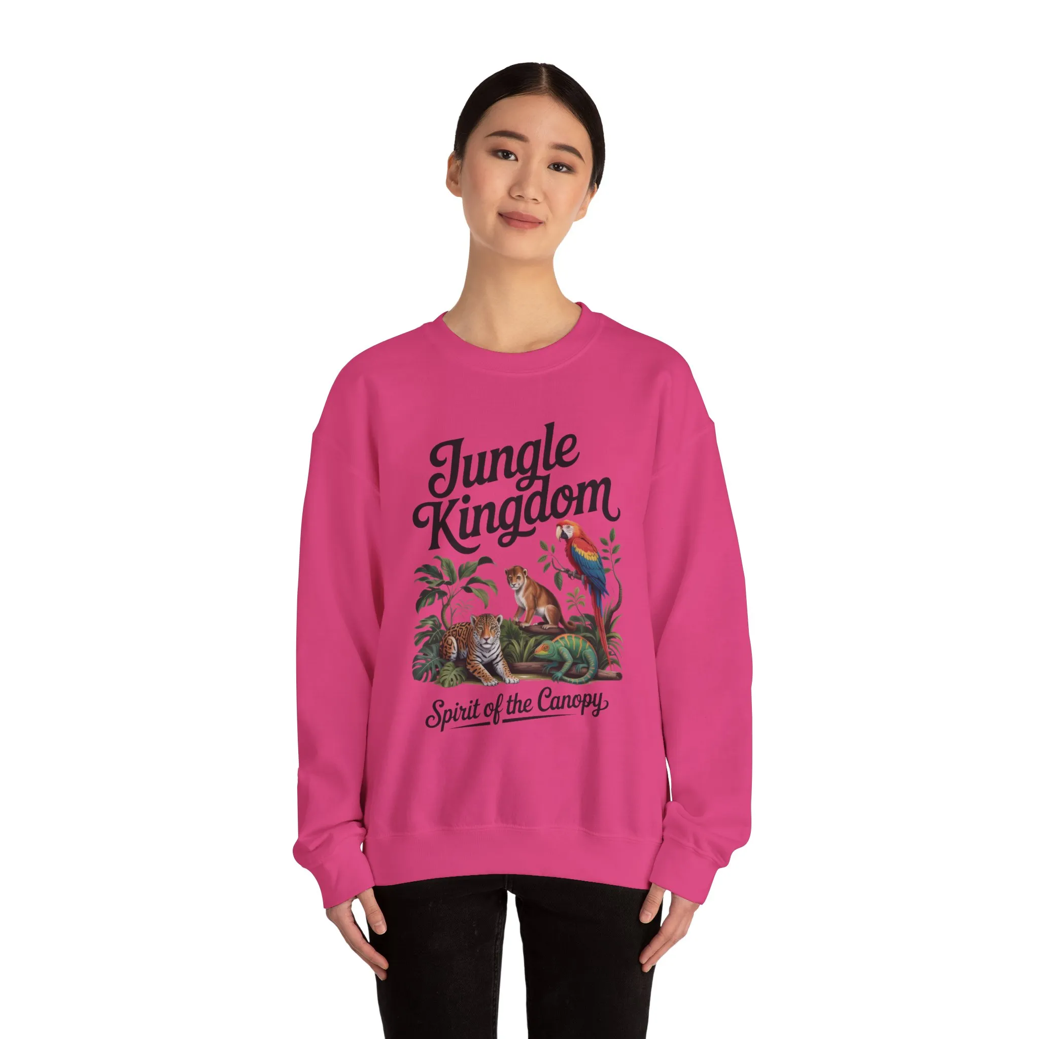 Jungle Kingdom Womens Sweatshirt, Cozy Jungle Crewneck, Nature Lover Gift, Wildlife Artwork, Eco-Conscious Apparel, Animal Enthusiast Clothing - Image 35