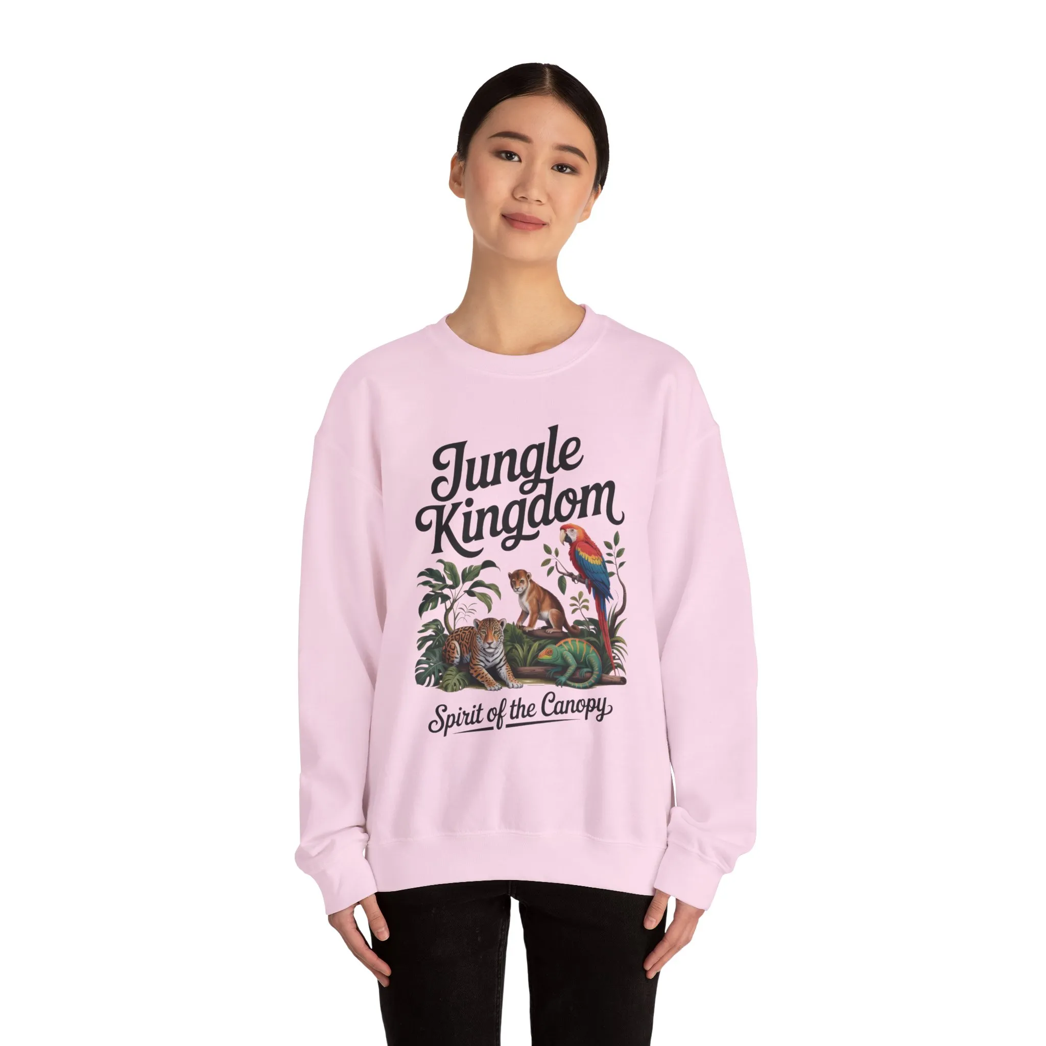 Jungle Kingdom Womens Sweatshirt, Cozy Jungle Crewneck, Nature Lover Gift, Wildlife Artwork, Eco-Conscious Apparel, Animal Enthusiast Clothing - Image 32