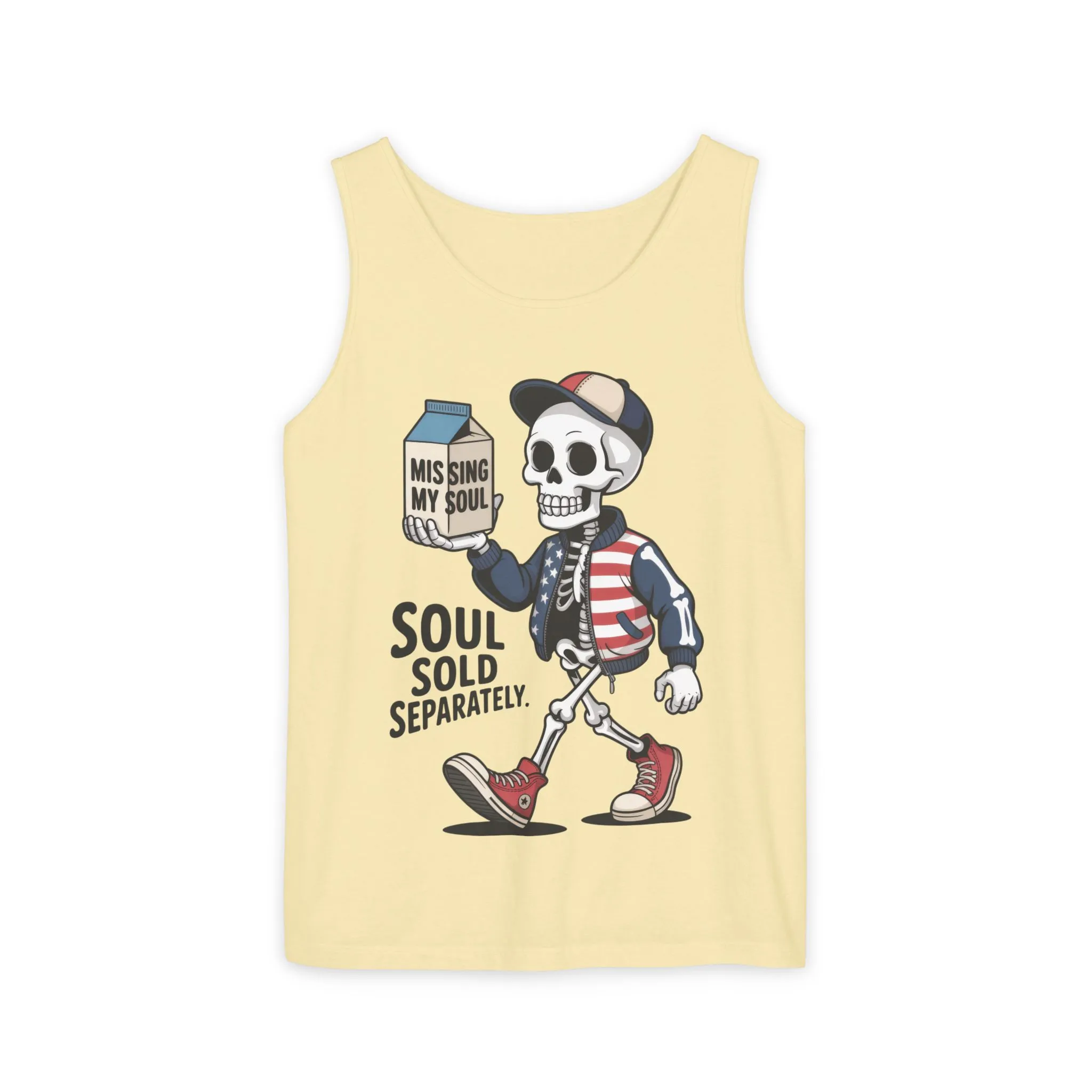 Funny Skeleton Tank Top, Soul Sold Separately Muscle Tee, Missing My Soul Graphic Shirt, Gothic Streetwear Workout Top - Image 19
