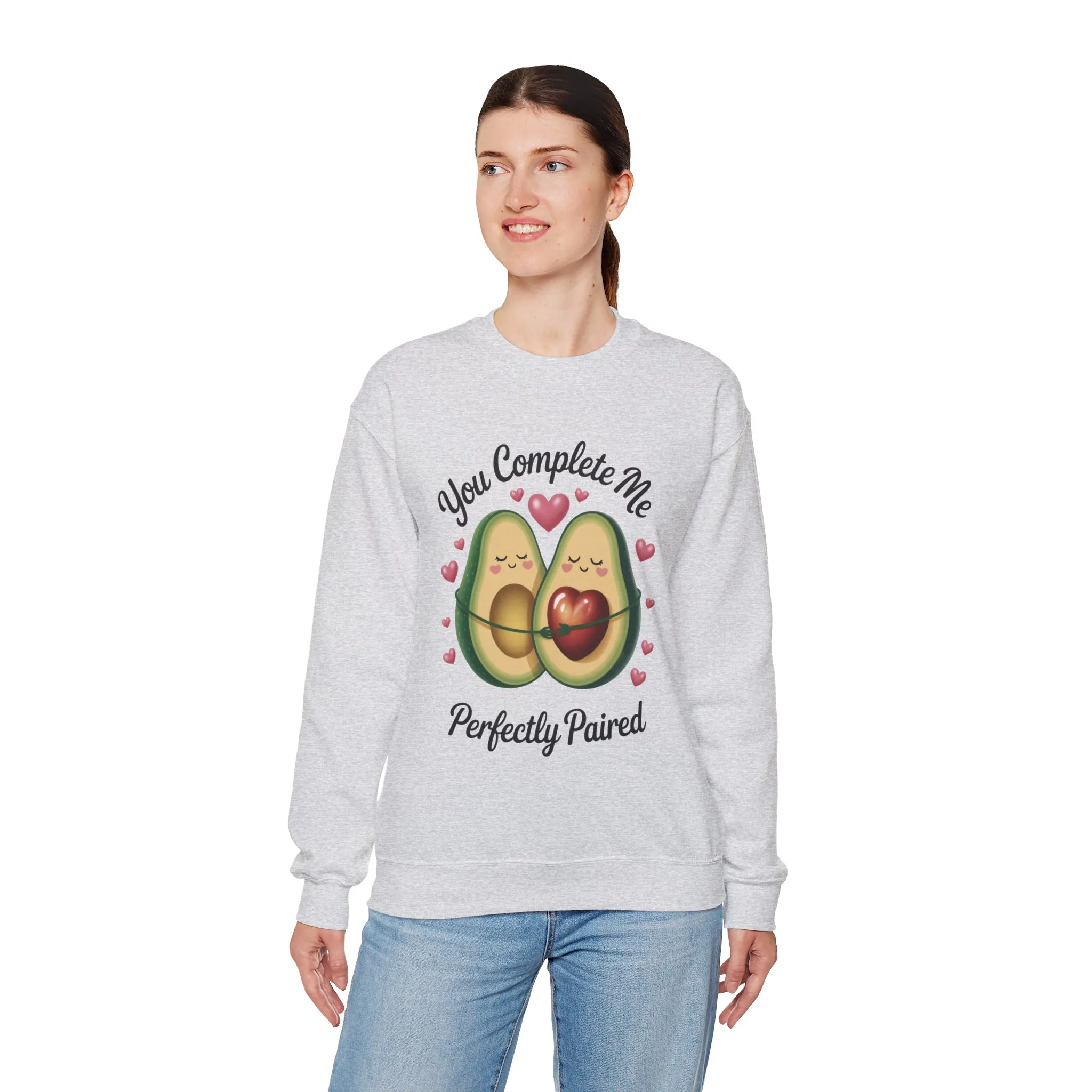 Cute Avocado Love Crewneck Sweatshirt, Sweatshirt for Couples, Perfect Gift for Valentines Day, Cozy Apparel, Avocado Lover Gift - Image 9