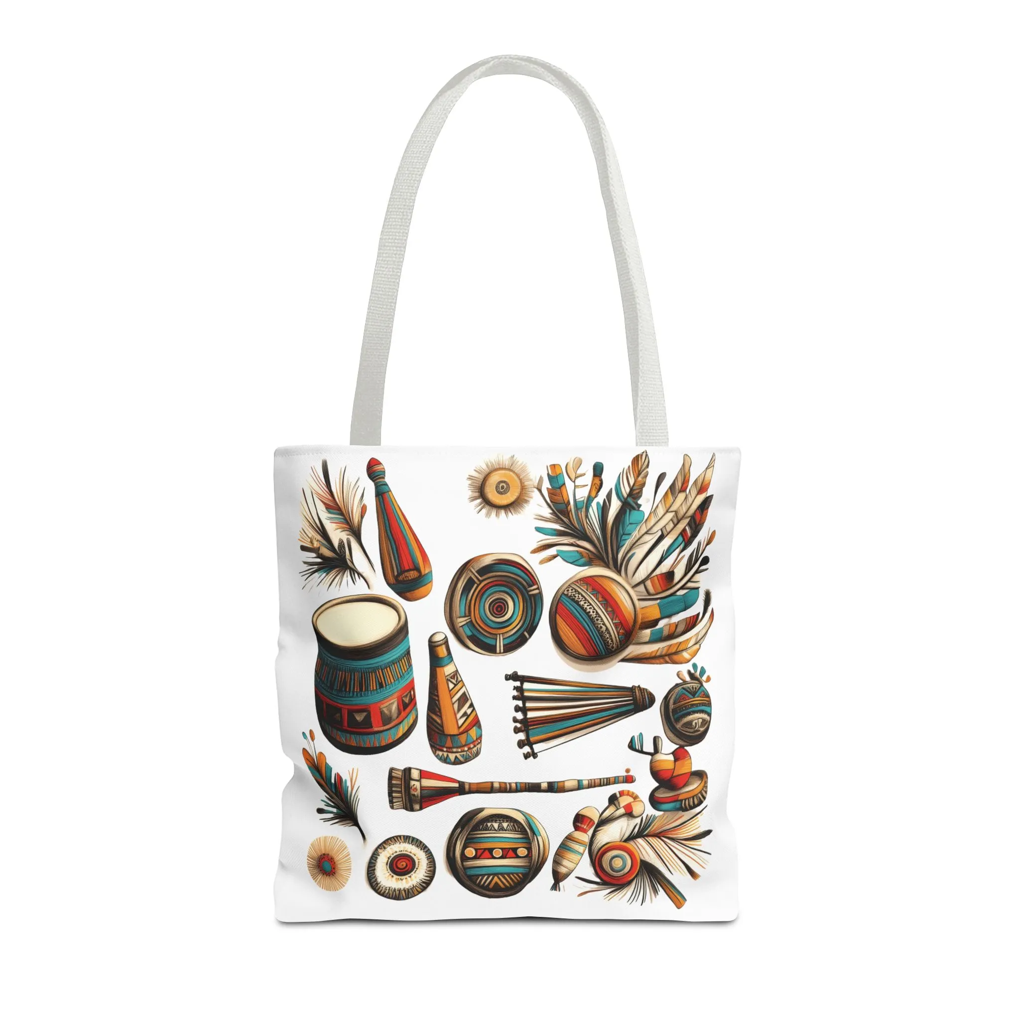 Boho Tribal Music Tote Bag, Ethnic Percussion Instrument Art, Festival Vibes, Shopping Bag, Bohemian Tote, Weekender Bag, Beach Bag, Large Canvas Bag - Image 17