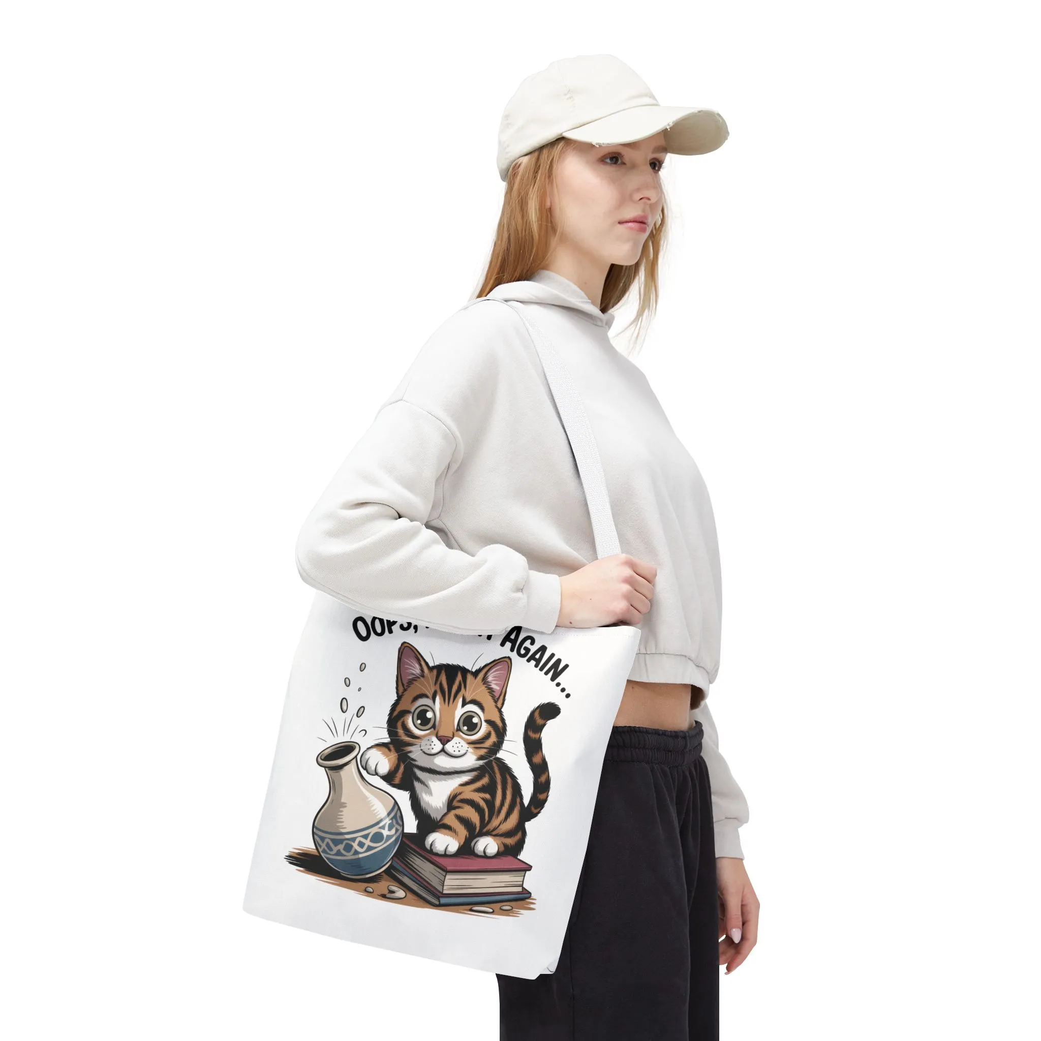 Cat-Themed Tote Bag, "Oops, I Did It Again", Perfect Gift for Cat Lovers, Pet Owners, Birthday, or Everyday Use, Large Tote Bag, beach bag - Image 25