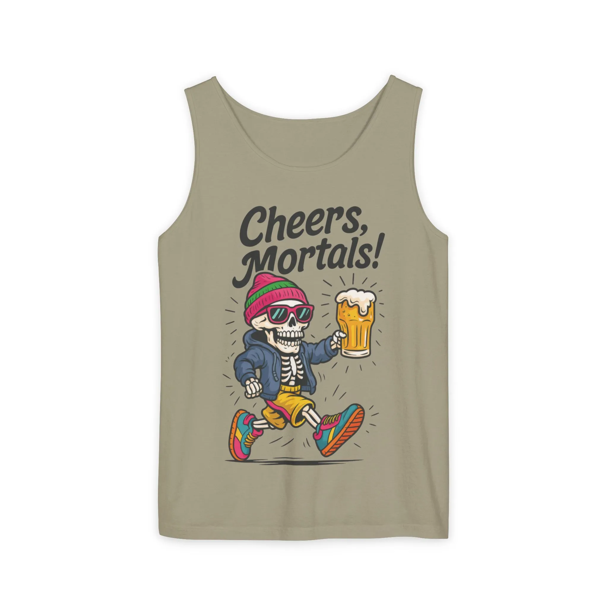 Cheers Mortals! Mens Tank Top, Funny Skeleton Beer Graphic Tee, Drinking Humor Shirt, Party Gift for Him, Halloween Tank, Beer Lovers Gift - Image 10