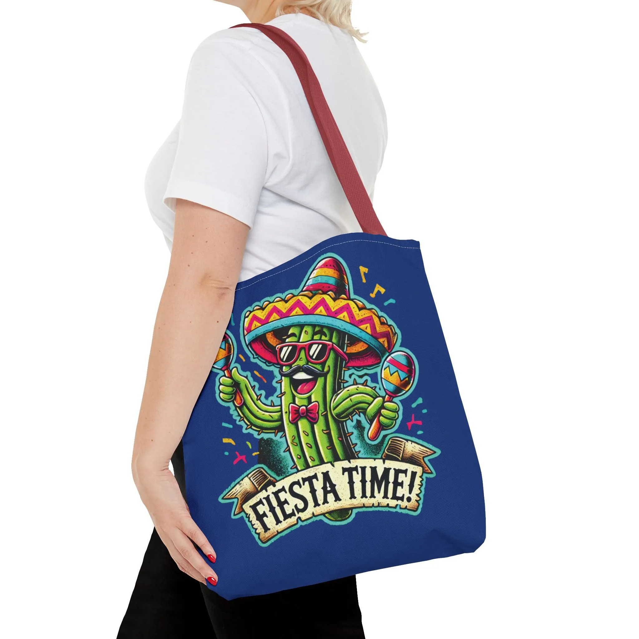 Fiesta Time Cactus Tote Bag, Funny Mexican Party Gift, Sombrero Maracas Print, Cinco de Mayo Bag, Summer Festival Tote, Beach Bag, Shopping - Image 14