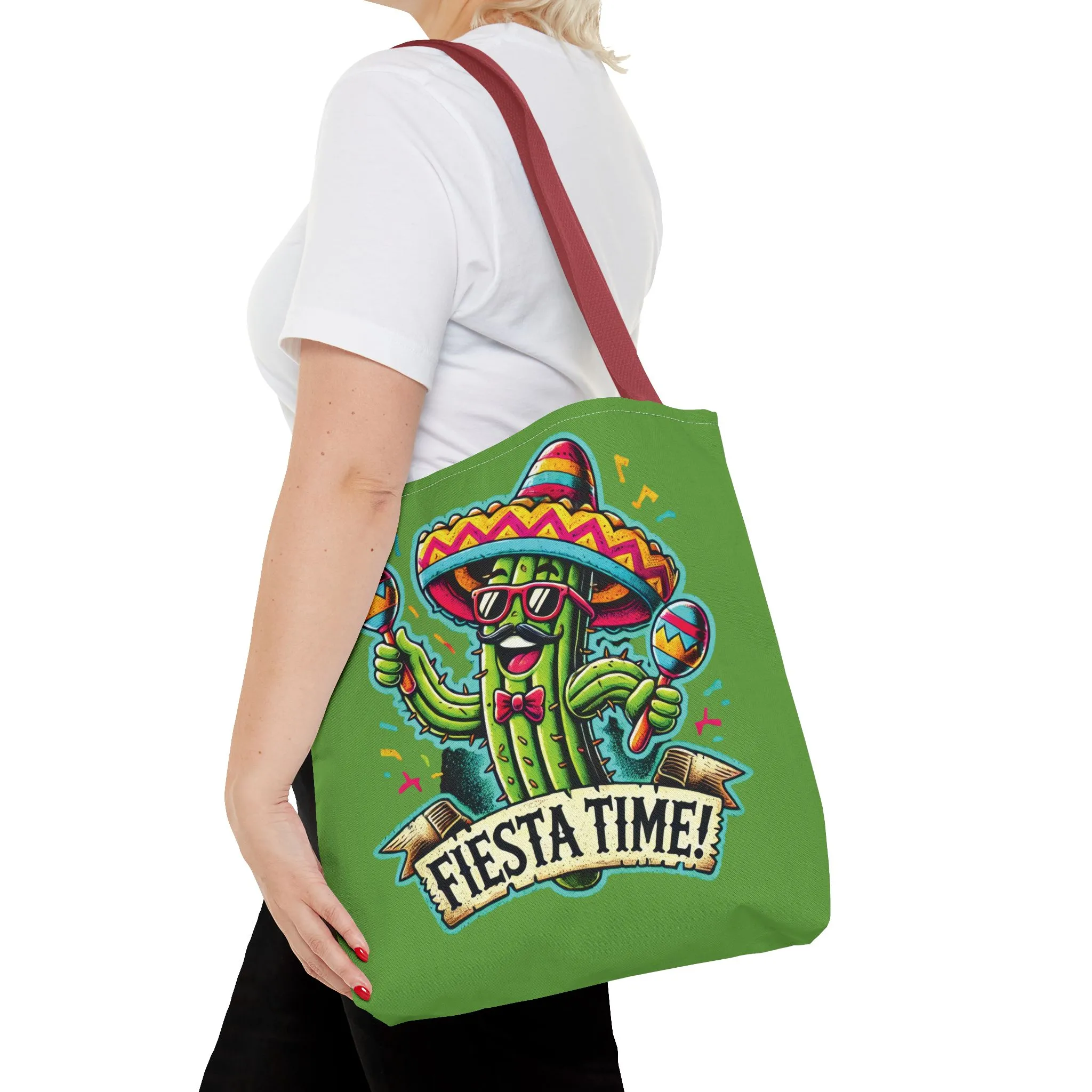 Fiesta Time Cactus Tote Bag, Funny Mexican Party Gift, Sombrero Maracas Print, Cinco de Mayo Bag, Summer Festival Tote, Beach Bag, Shopping - Image 20