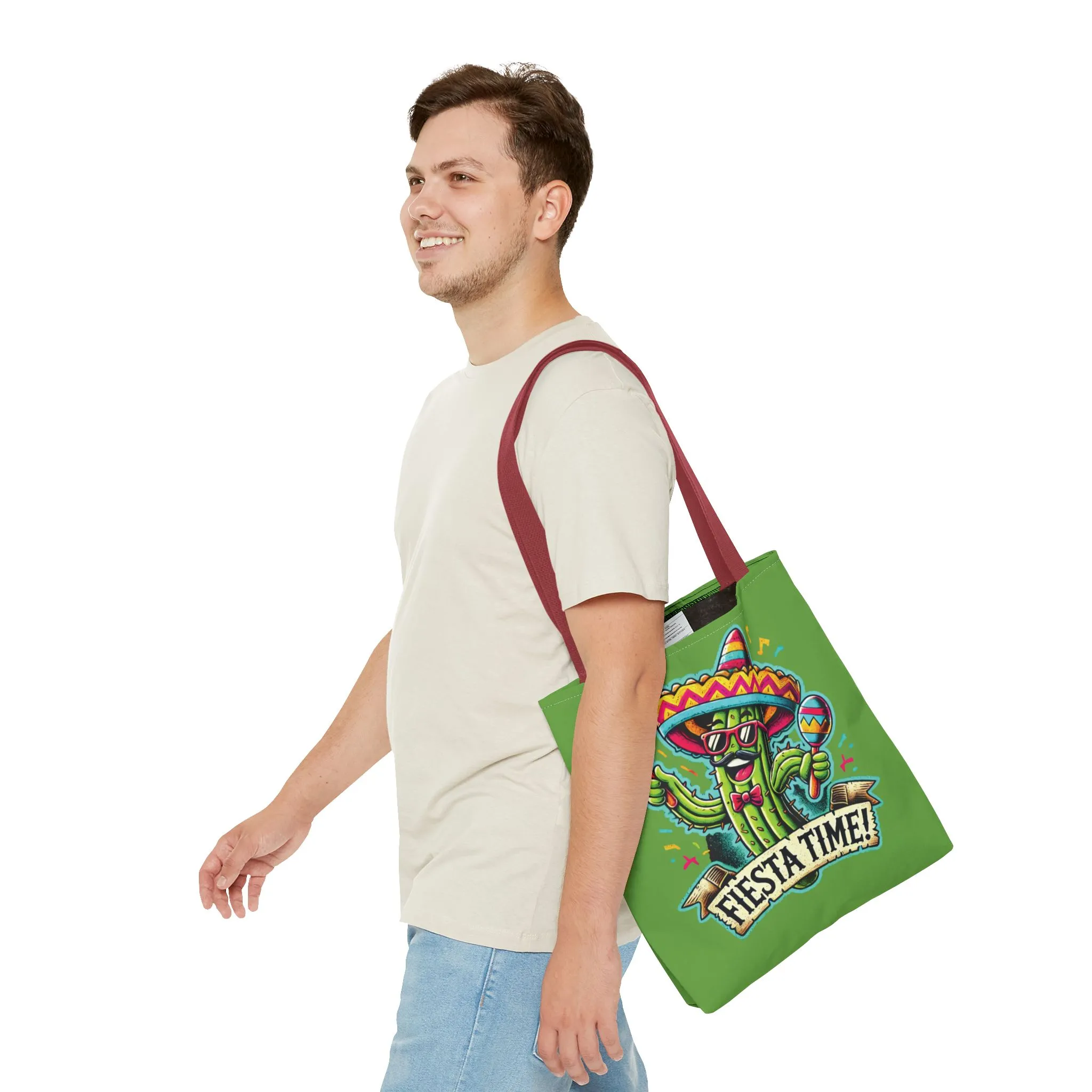 Fiesta Time Cactus Tote Bag, Funny Mexican Party Gift, Sombrero Maracas Print, Cinco de Mayo Bag, Summer Festival Tote, Beach Bag, Shopping - Image 19