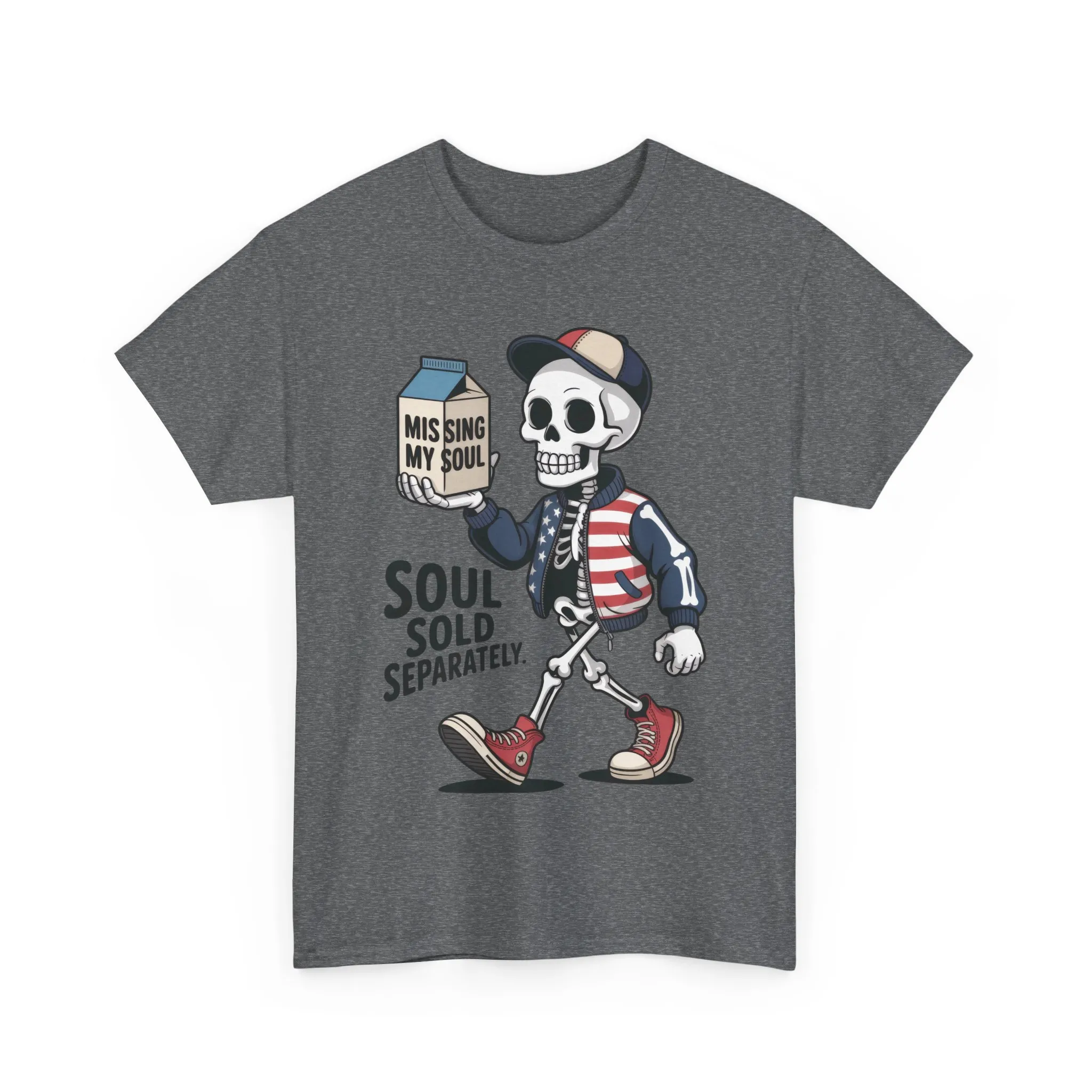 Funny Skeleton T-Shirt Soul Sold Separately Graphic Tee, Missing Soul Cartoon Shirt, Gothic Streetwear, Halloween Gift Tee - Image 16