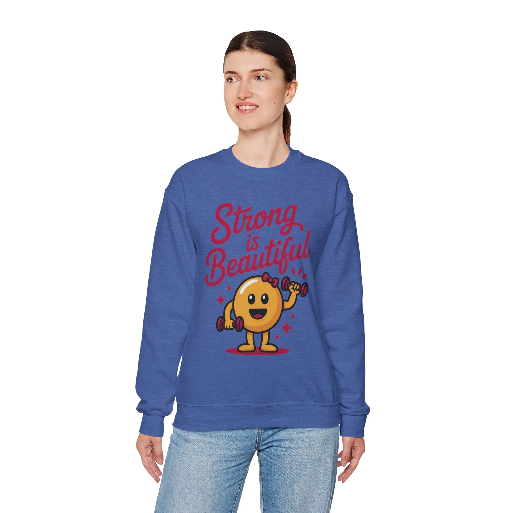 Strong is Beautiful Womens Crewneck Sweatshirt, Cute Fitness Graphic Pullover, Gym and Workout Motivation Sweater, Gift for Fitness Lovers - Image 21
