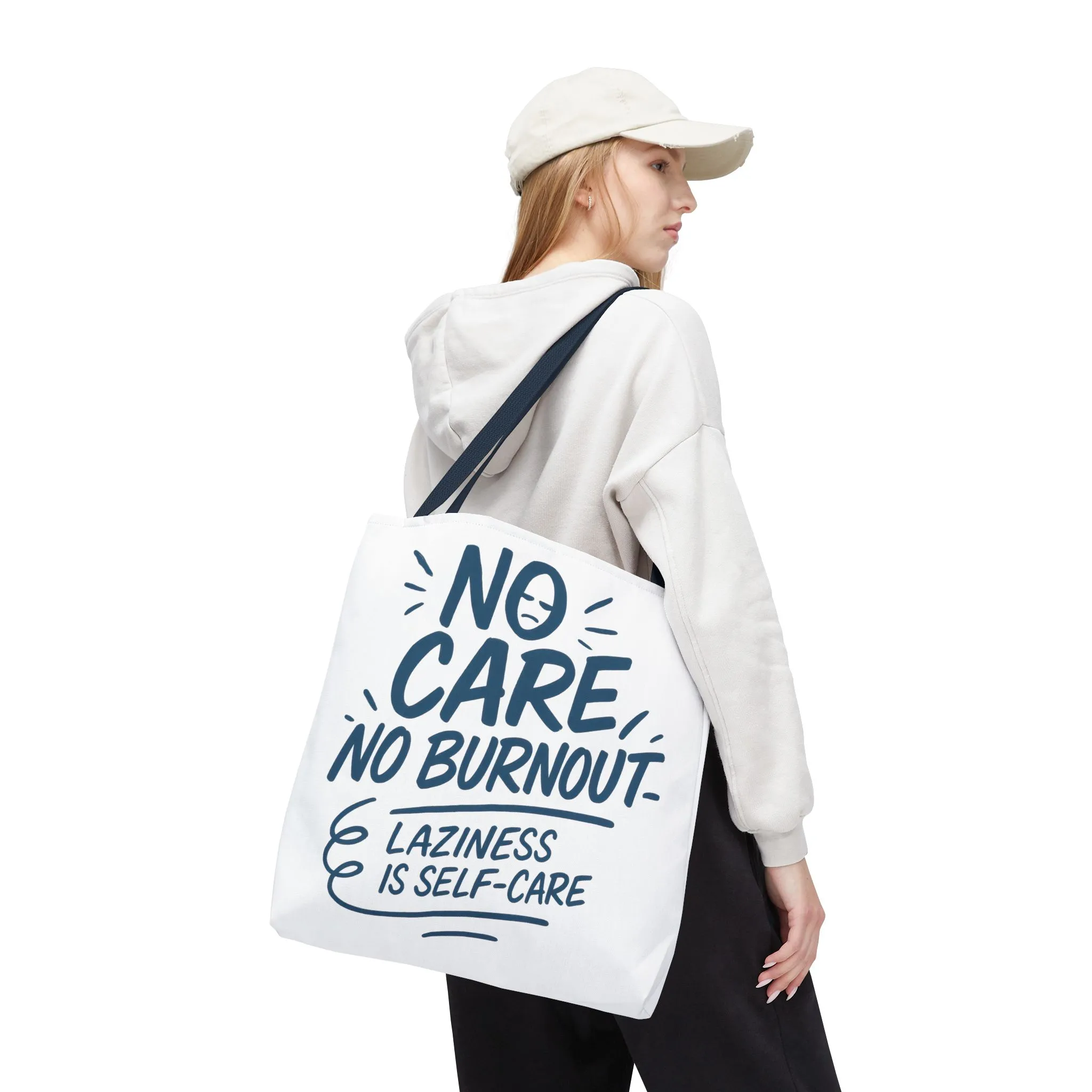 Laziness is Self-Care Funny Quote Bag, Oversized Reusable Canvas Shopping Tote, Sarcastic Self-Care Gift, Weekend Getaway, Everyday Use - Image 30