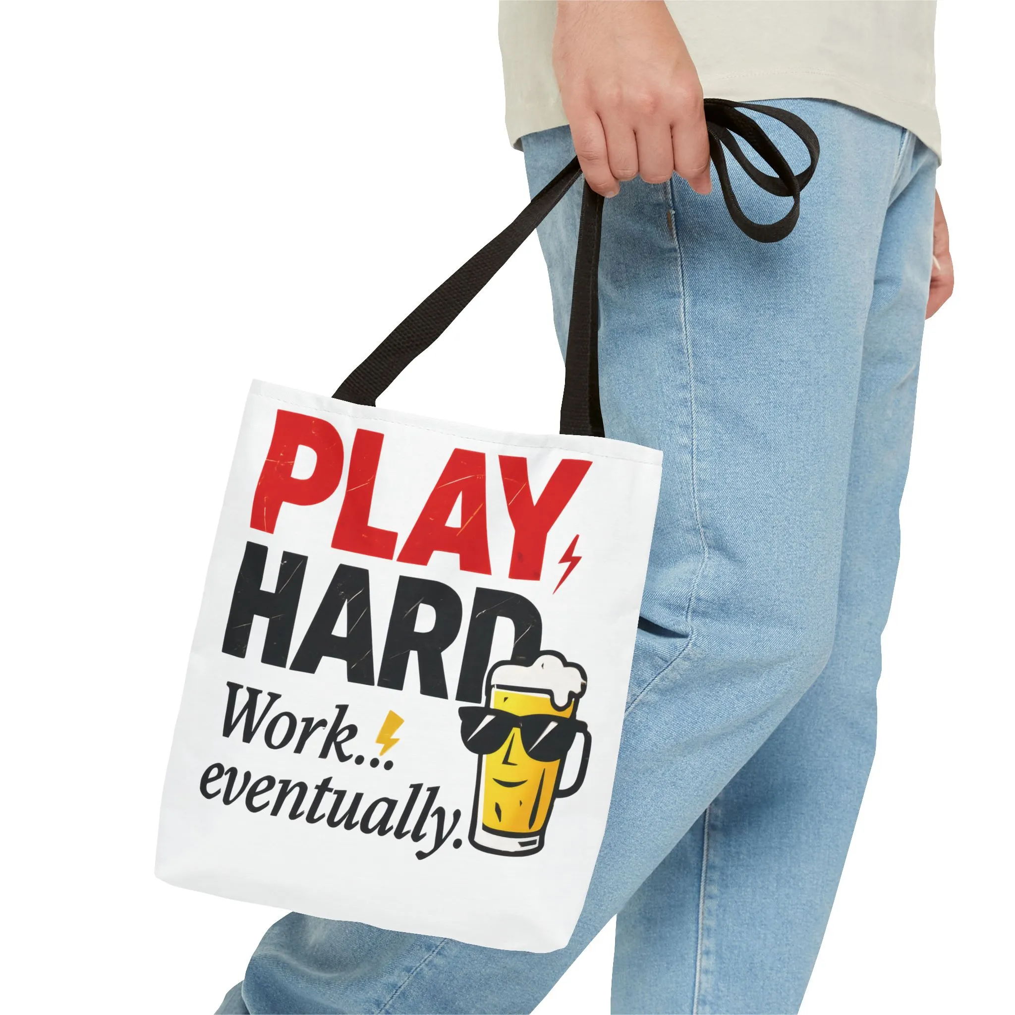 Play Hard Tote Bag - Fun, Stylish, Tote for Work & Play, Summer, Gift, Beach Bag, Everyday Carry, Beach Weekender Bag, large canvas bag - Image 8