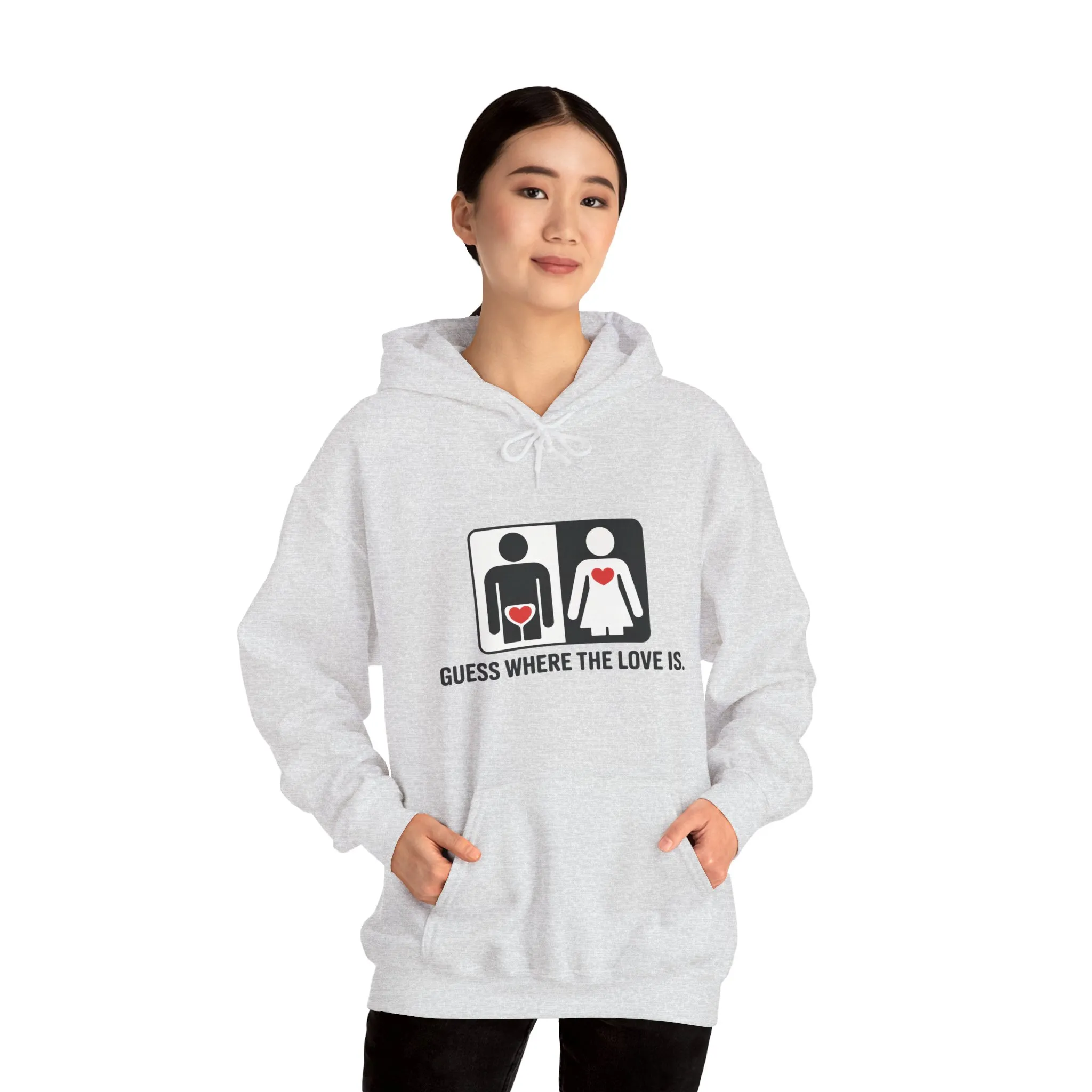 Guess Where the Love Is Hoodie, Cute Couples Hoodie, Valentines Day Gift, Matching Outfits, Witty Relationship Hoodie, Love Joke Graphic - Image 11