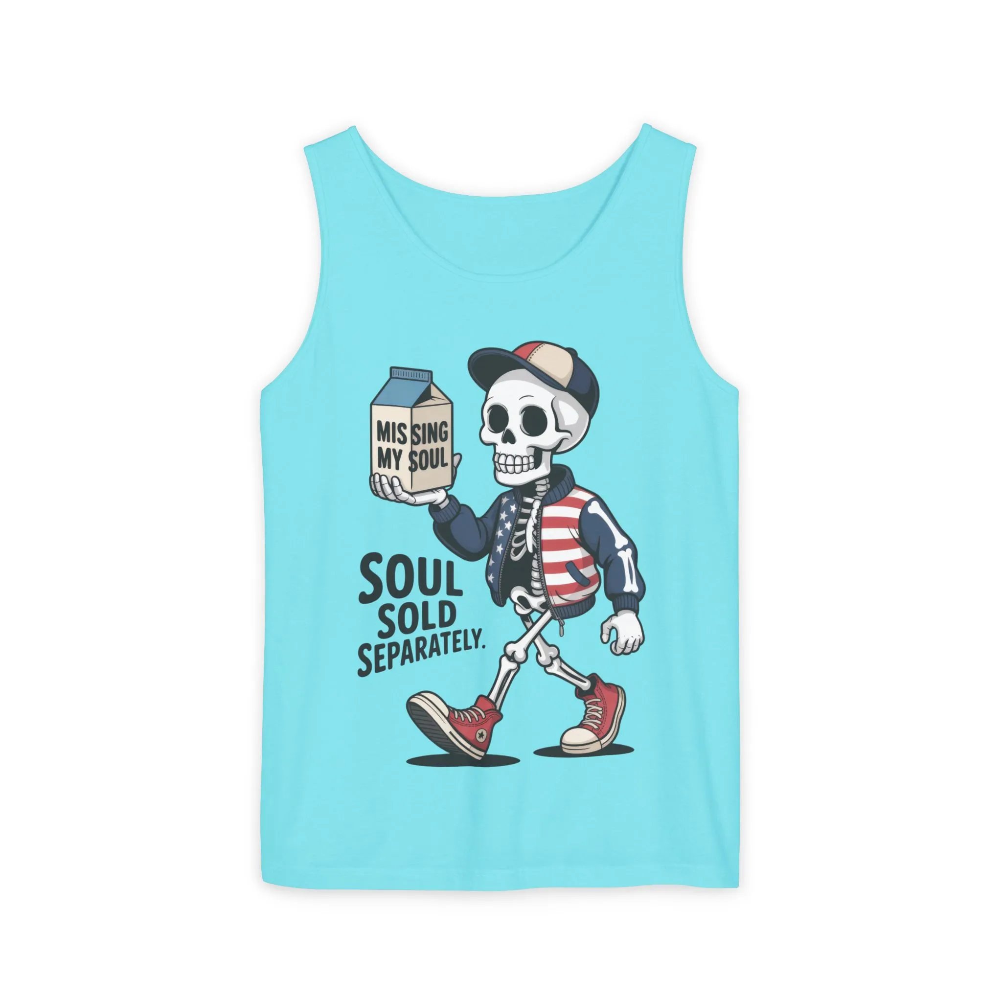 Funny Skeleton Tank Top, Soul Sold Separately Muscle Tee, Missing My Soul Graphic Shirt, Gothic Streetwear Workout Top - Image 25