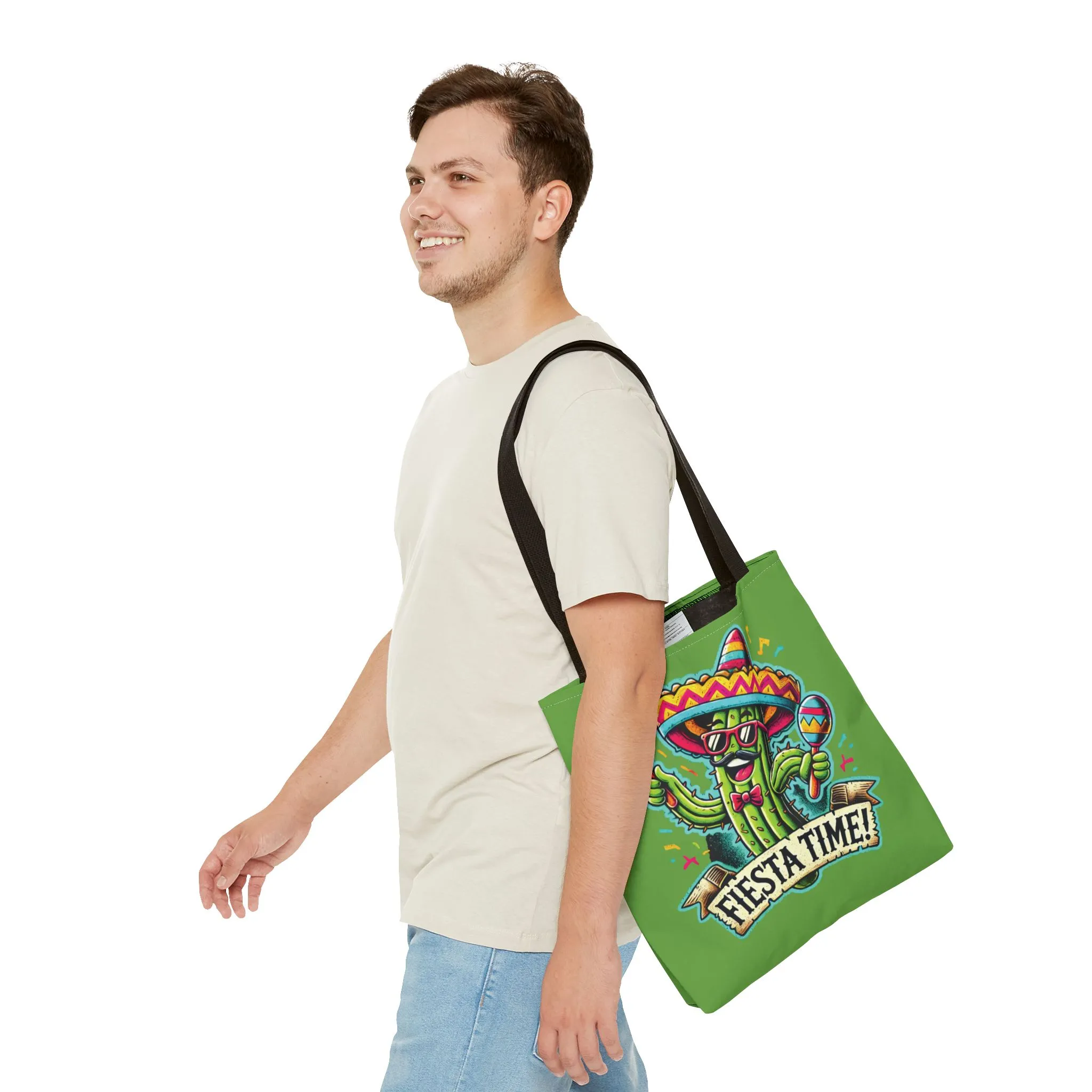 Fiesta Time Cactus Tote Bag, Funny Mexican Party Gift, Sombrero Maracas Print, Cinco de Mayo Bag, Summer Festival Tote, Beach Bag, Shopping - Image 11