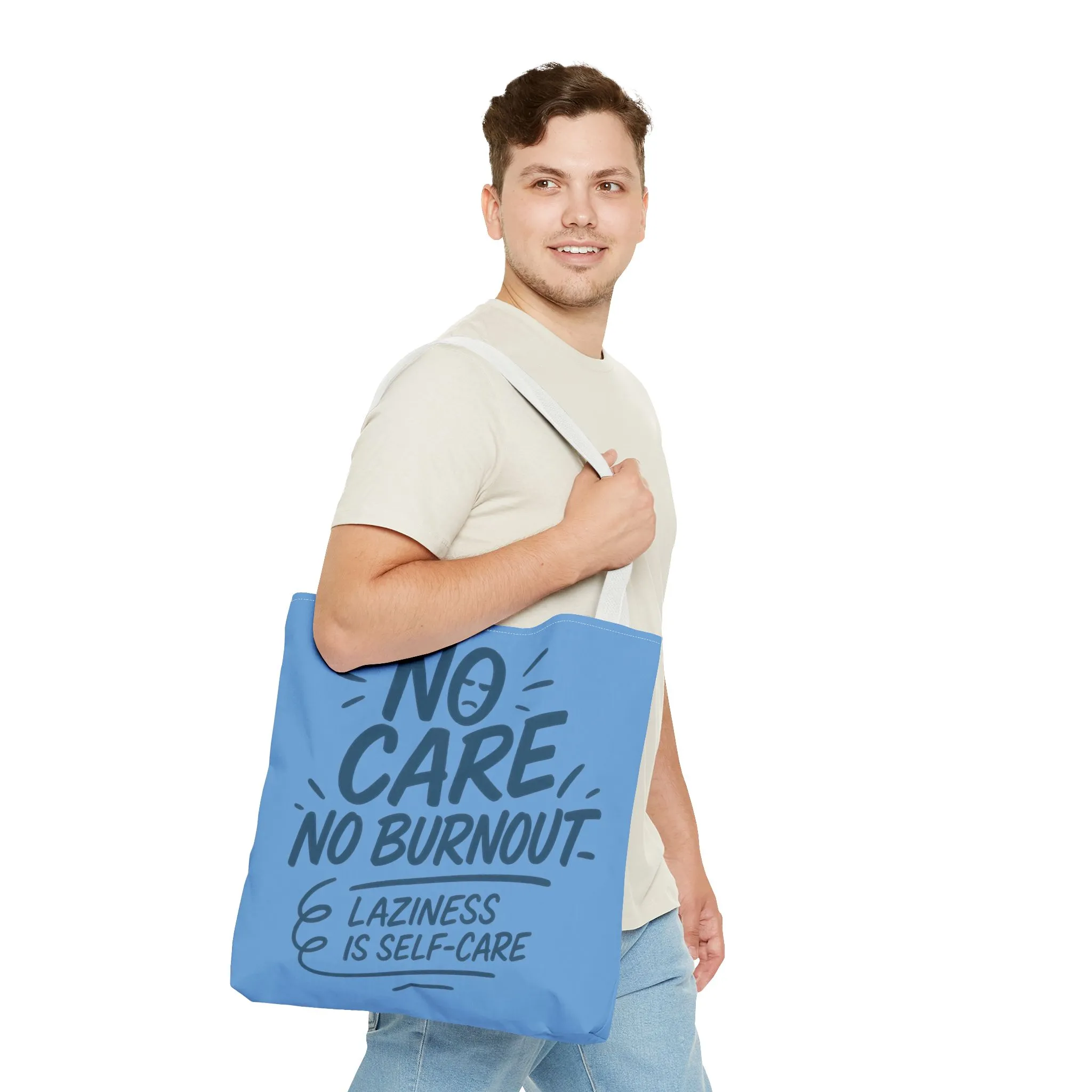 Laziness is Self-Care Funny Quote Bag, Oversized Reusable Canvas Shopping Tote, Sarcastic Self-Care Gift, Weekend Getaway, Everyday Use - Image 18
