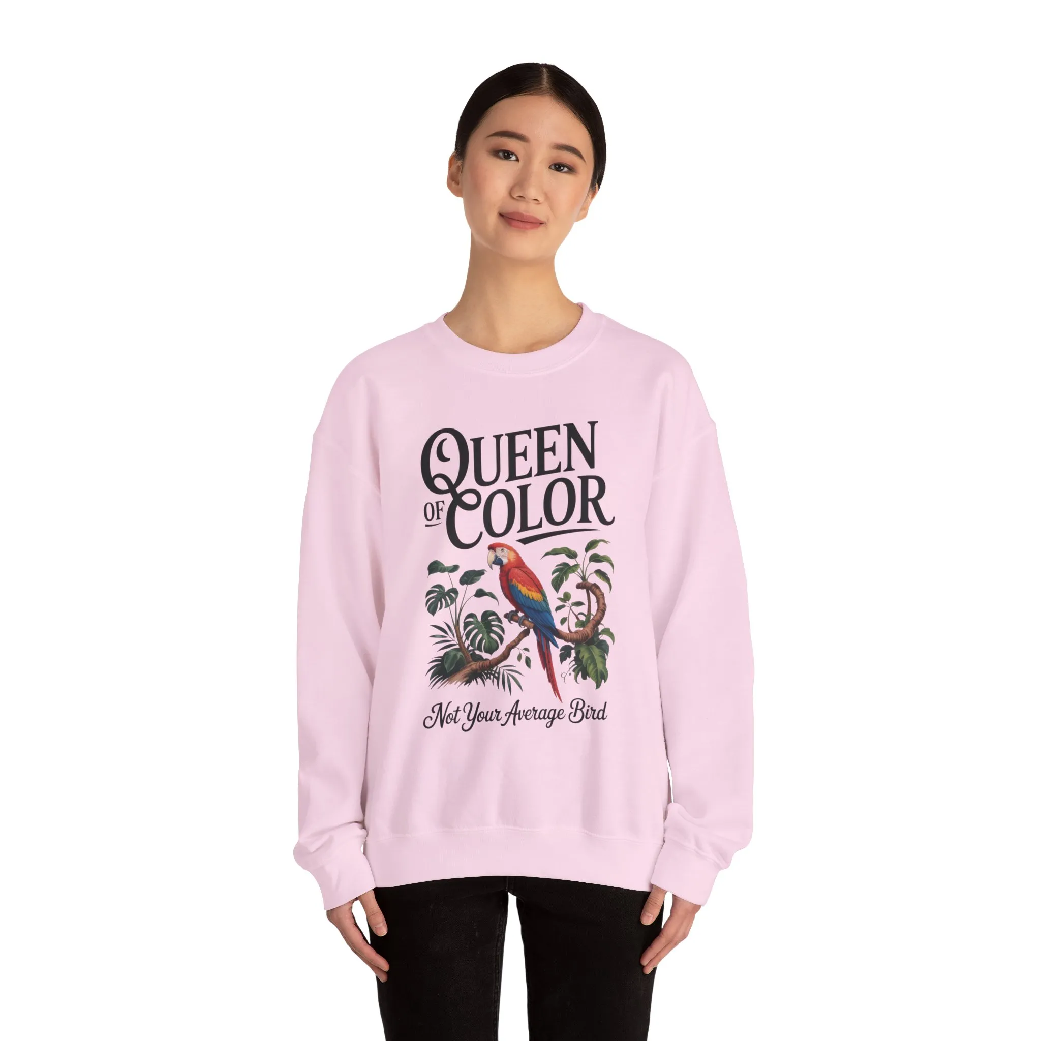 Vibrant Crewneck Womens Sweatshirt, Colorful Apparel, Bird Design, Cozy Layering, Gift for Nature Lovers, Fun Fashion - Image 17