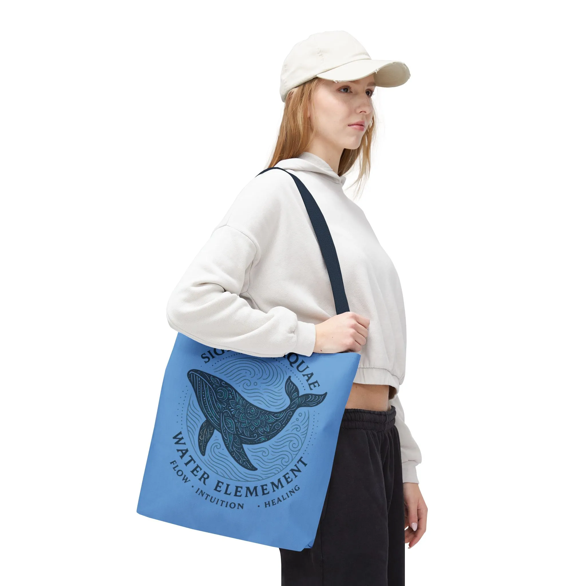 Whale Water Element Tote Bag: Spiritual Gift, Eco-Friendly, Beach Bag, Yoga Accessories, Meditation Essentials, Weekender Bag, Large Bag - Image 10